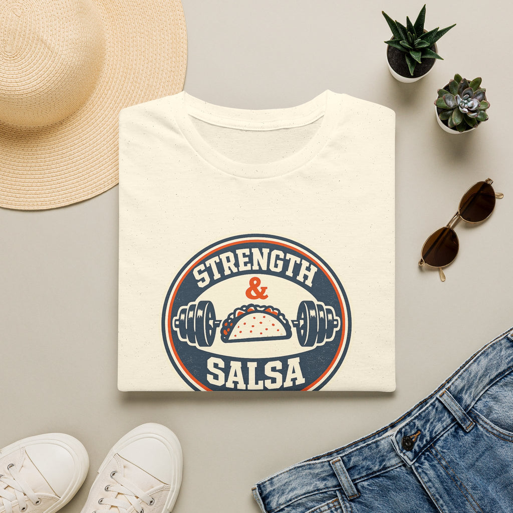 Strength & Salsa | Premium Unisex T-Shirt | Gym Then Tacos