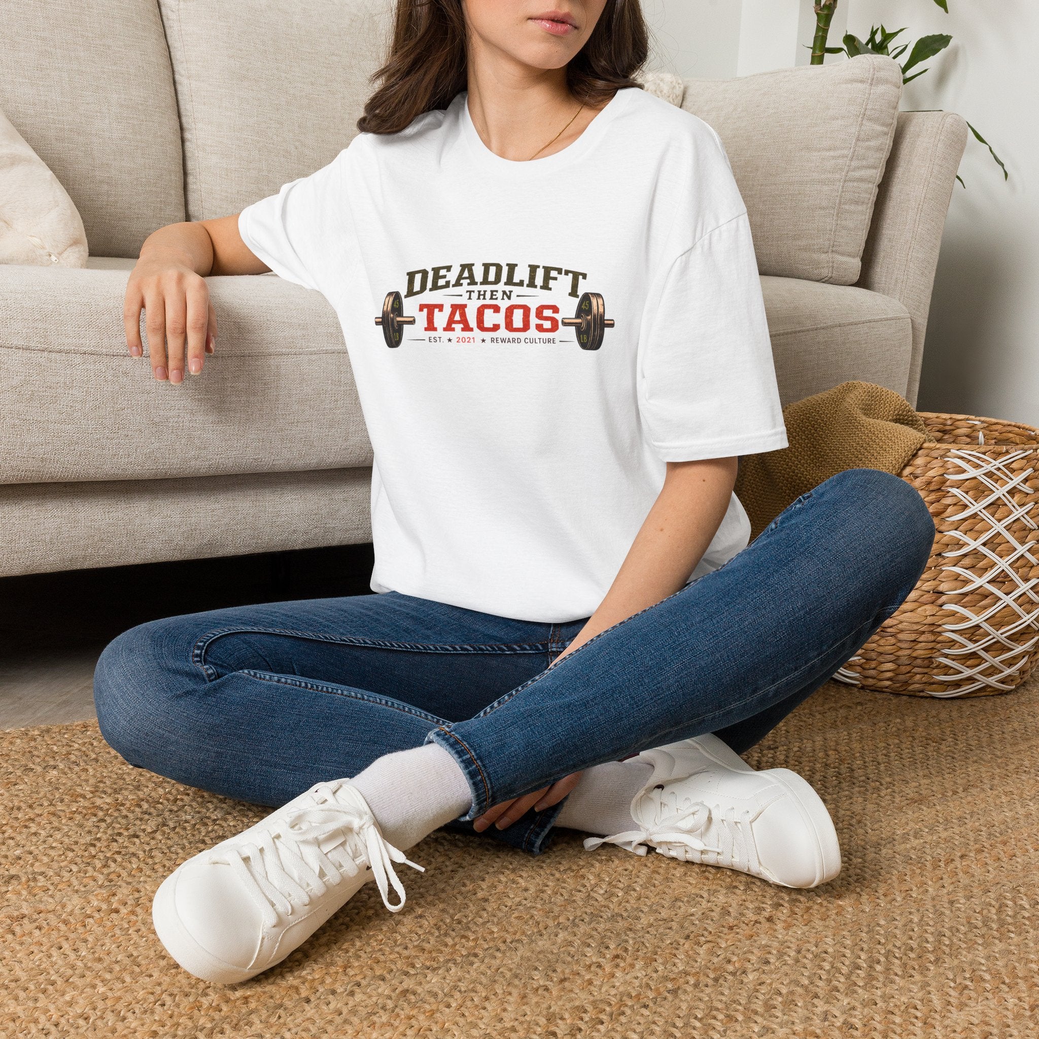 Deadlift Then Tacos | Premium Unisex T-Shirt | Gym Then Tacos