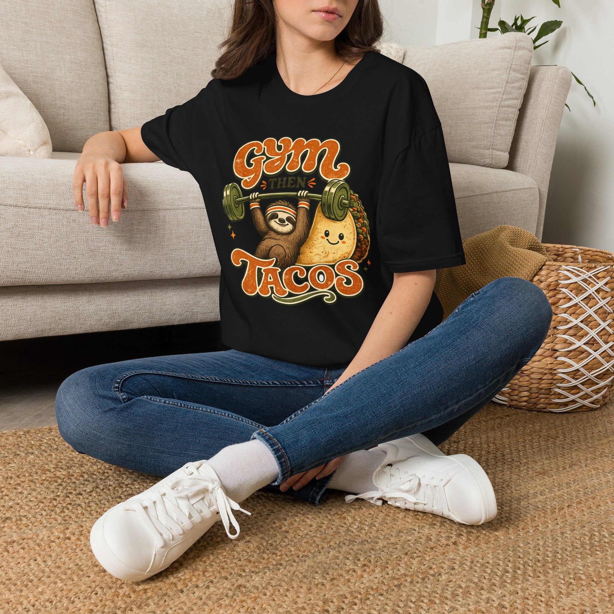 Gym Sloth | Premium Unisex T-Shirt | Gym Then Tacos