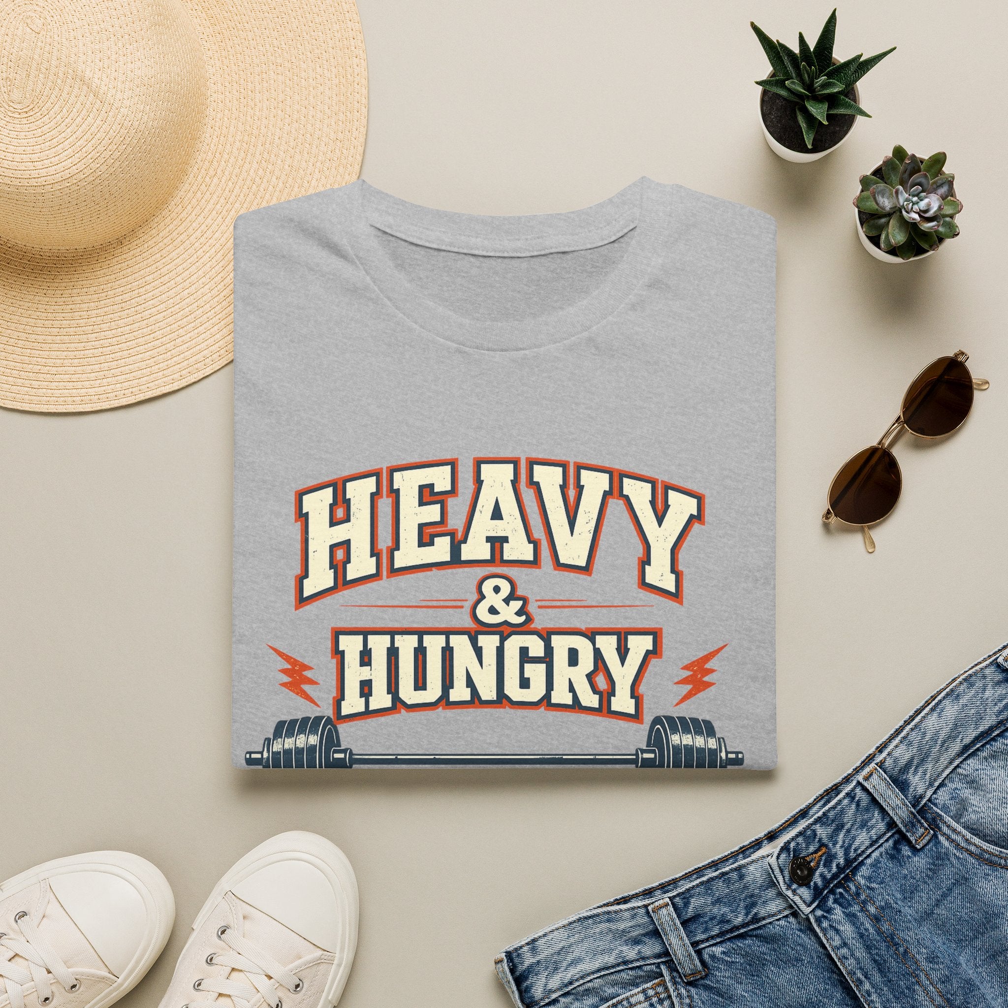 Heavy and Hungry | Premium Unisex T-Shirt | Gym Then Tacos