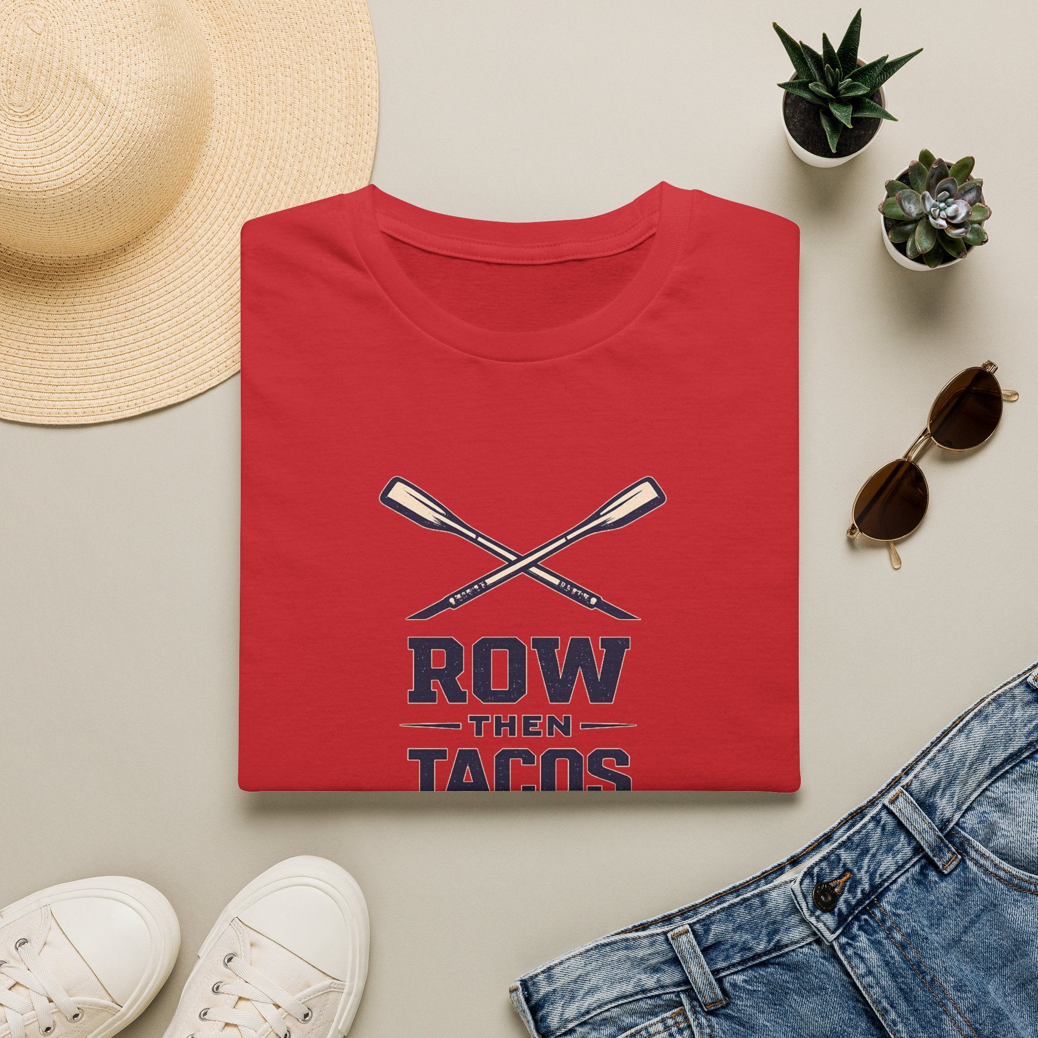 Row Then Tacos | Premium Unisex T-Shirt | Gym Then Tacos