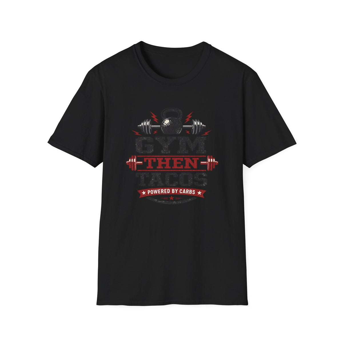 Powered By Carbs | Premium Unisex T-Shirt | Gym Then Tacos