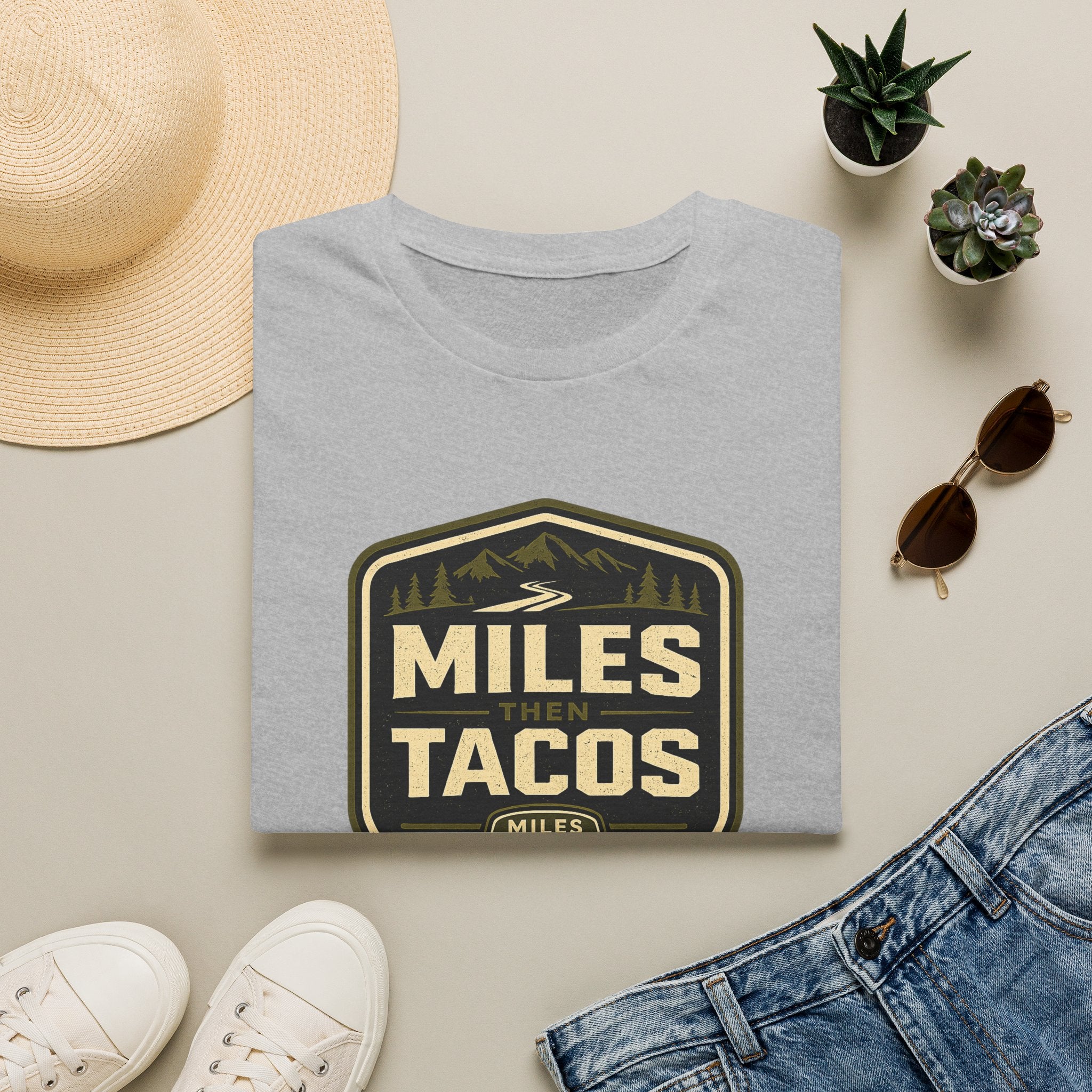 Miles Then Tacos | Premium Unisex T-Shirt | Gym Then Tacos