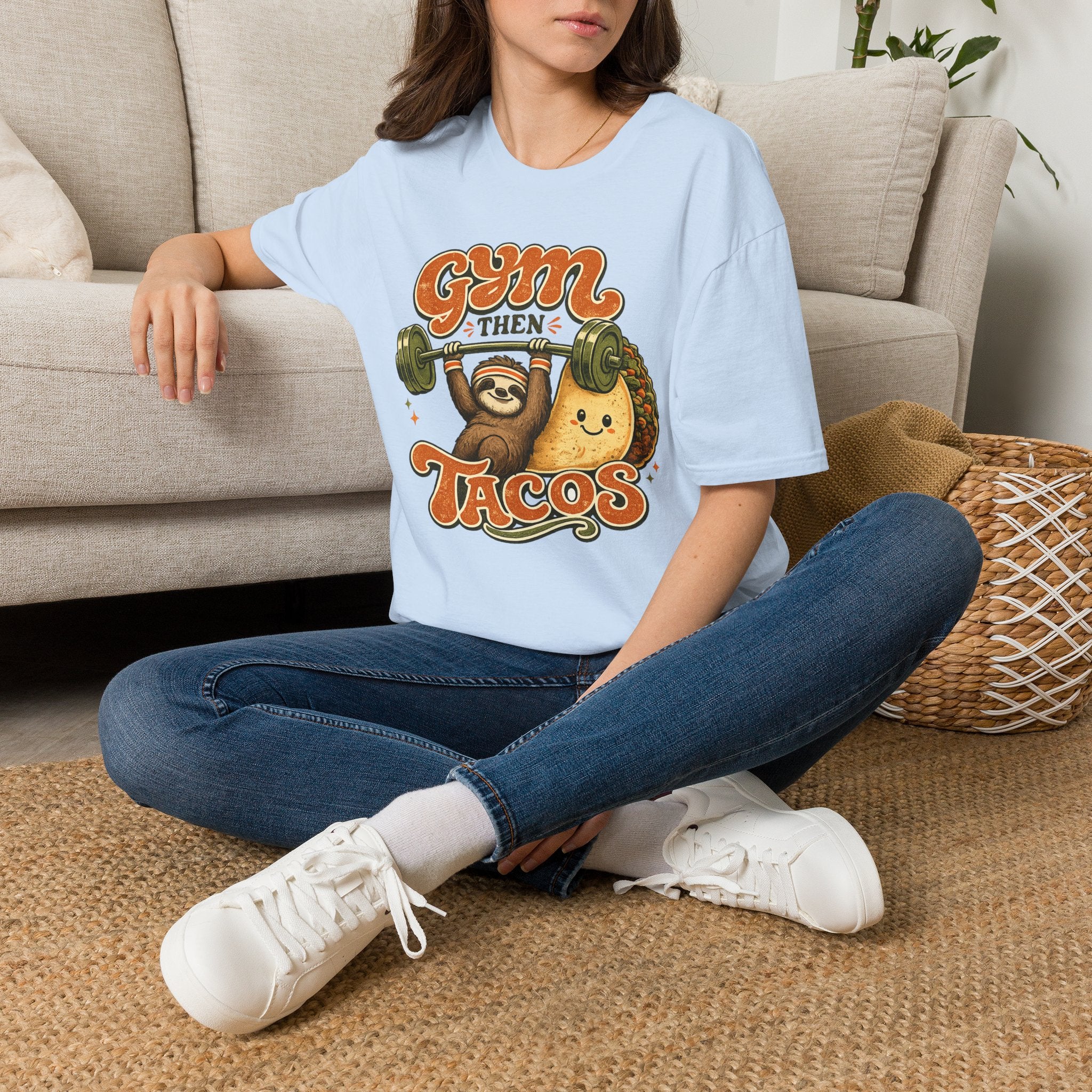 Gym Sloth | Premium Unisex T-Shirt | Gym Then Tacos