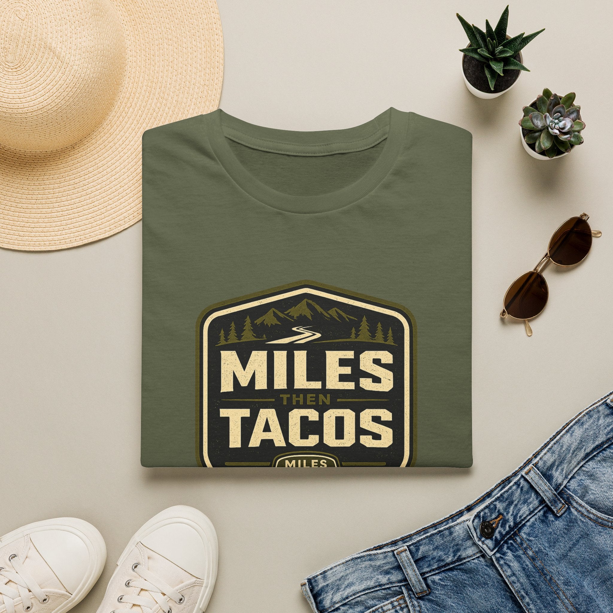 Miles Then Tacos | Premium Unisex T-Shirt | Gym Then Tacos
