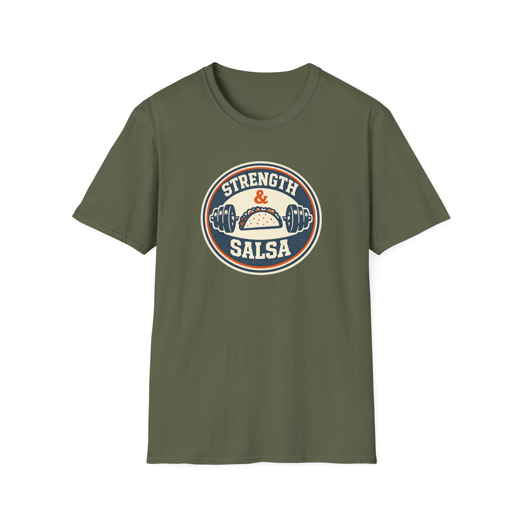 Strength & Salsa | Premium Unisex T-Shirt | Gym Then Tacos
