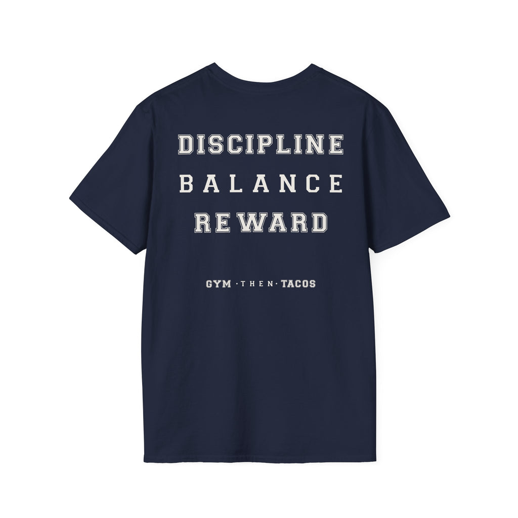 Gym Then Tacos T-Shirt — Minimal Fitness & Food Quote Tee