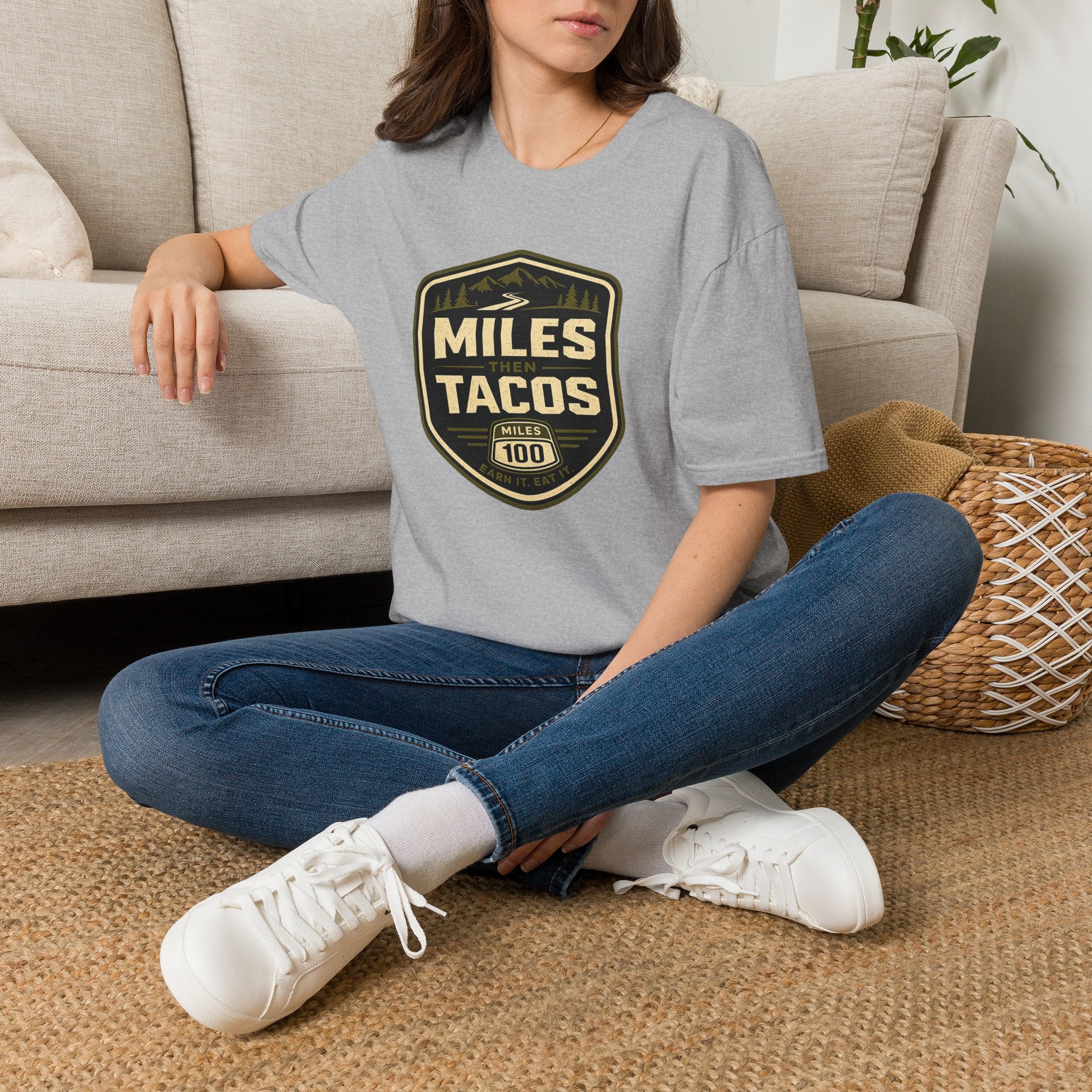 Miles Then Tacos | Premium Unisex T-Shirt | Gym Then Tacos