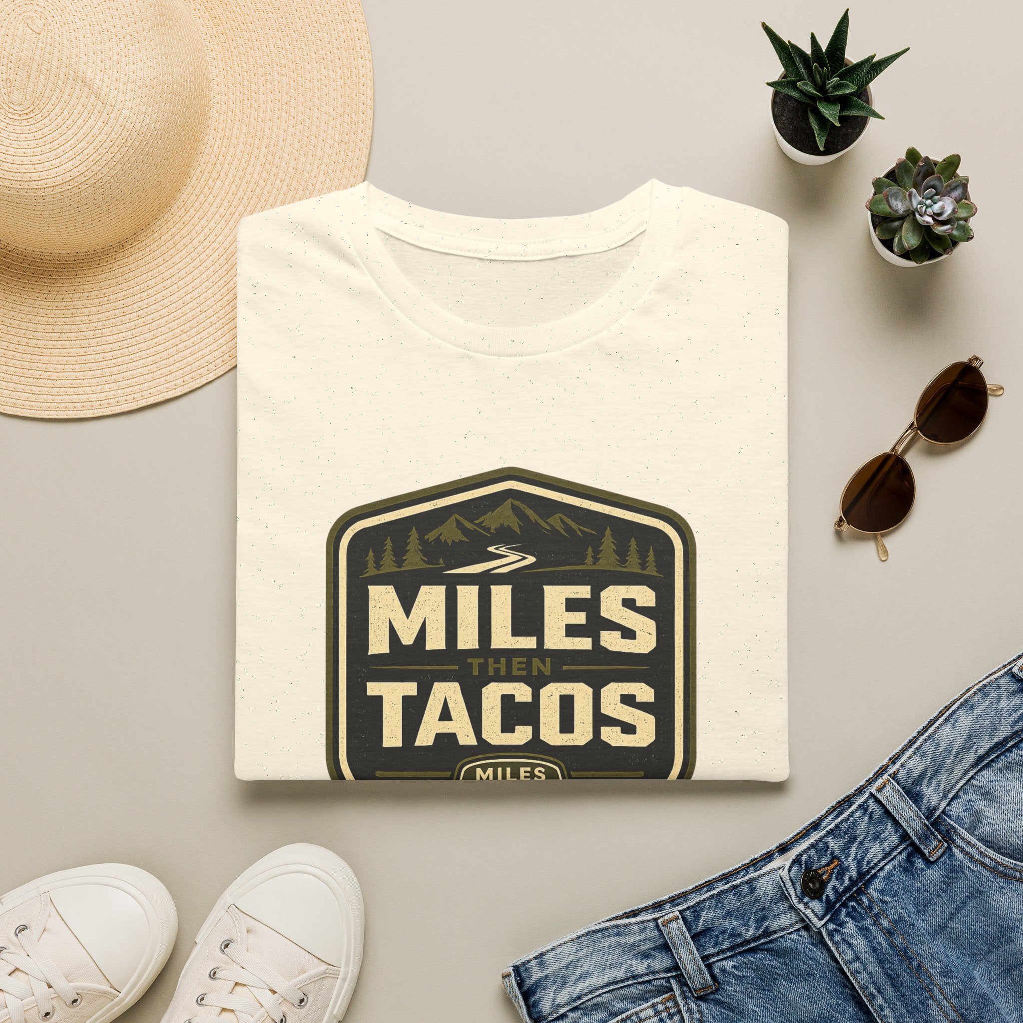 Miles Then Tacos | Premium Unisex T-Shirt | Gym Then Tacos