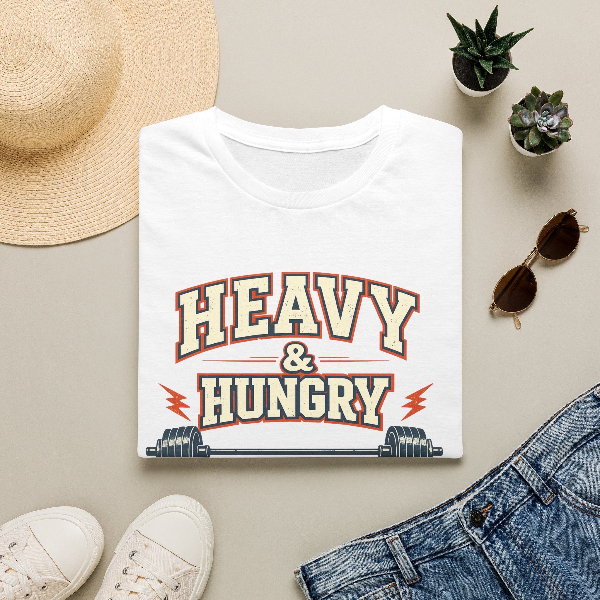 Heavy and Hungry | Premium Unisex T-Shirt | Gym Then Tacos