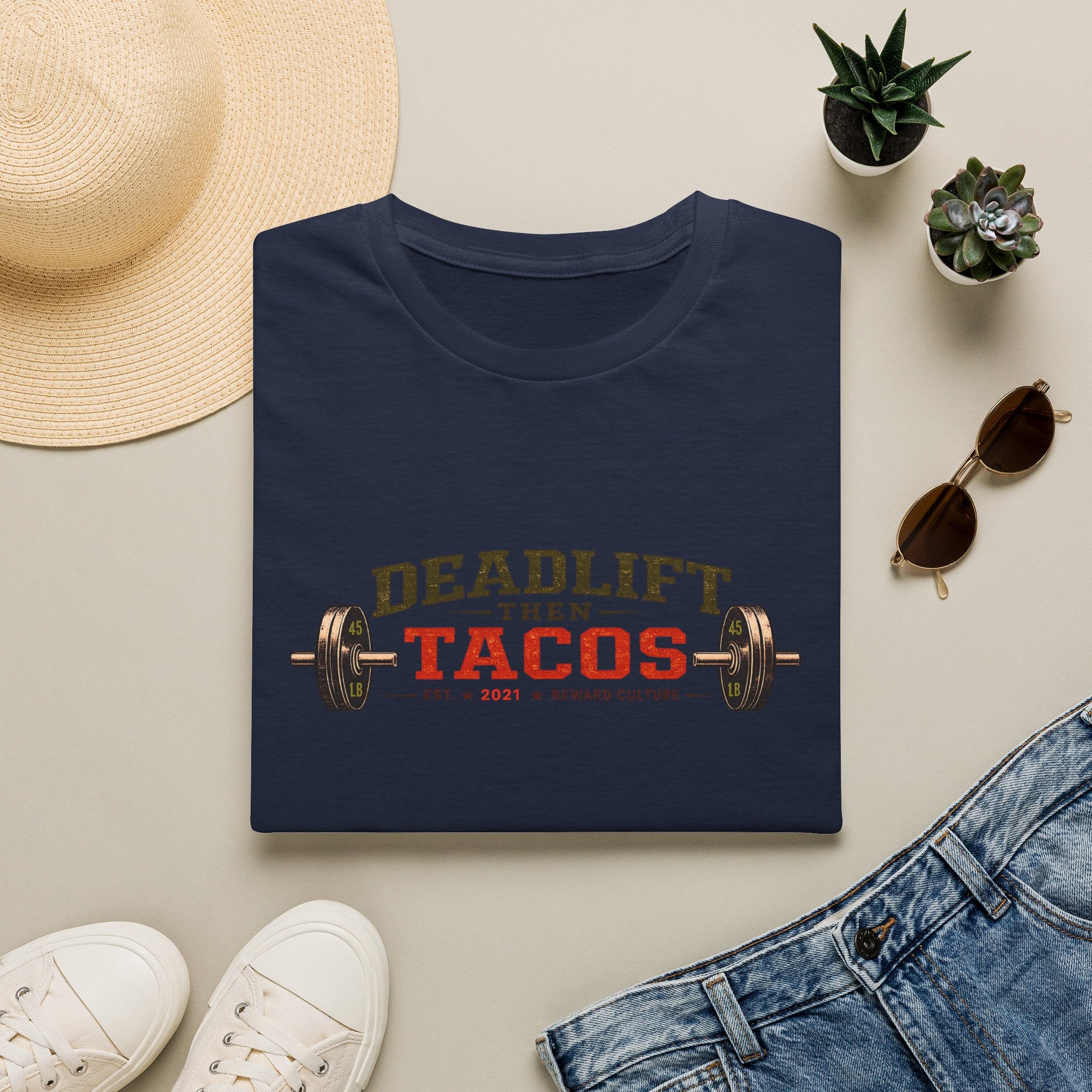 Deadlift Then Tacos | Premium Unisex T-Shirt | Gym Then Tacos