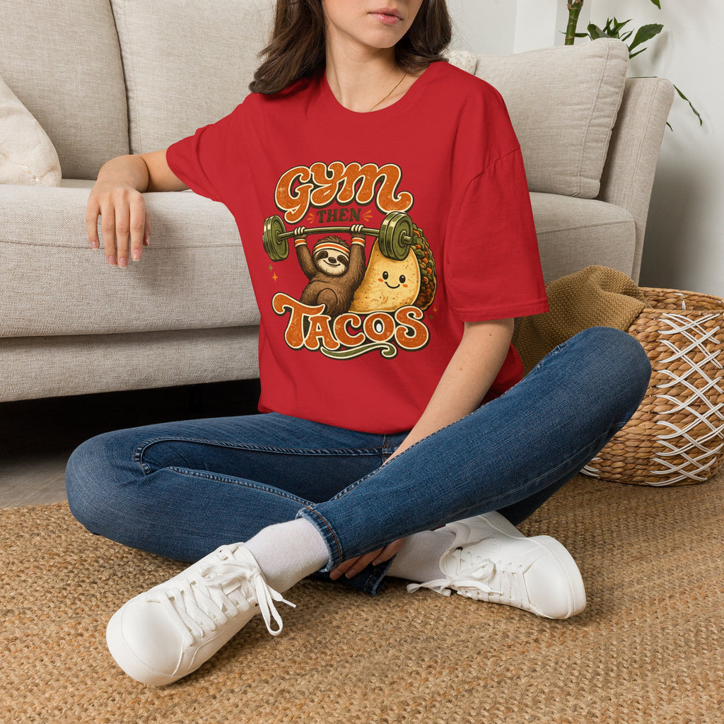 Gym Sloth | Premium Unisex T-Shirt | Gym Then Tacos