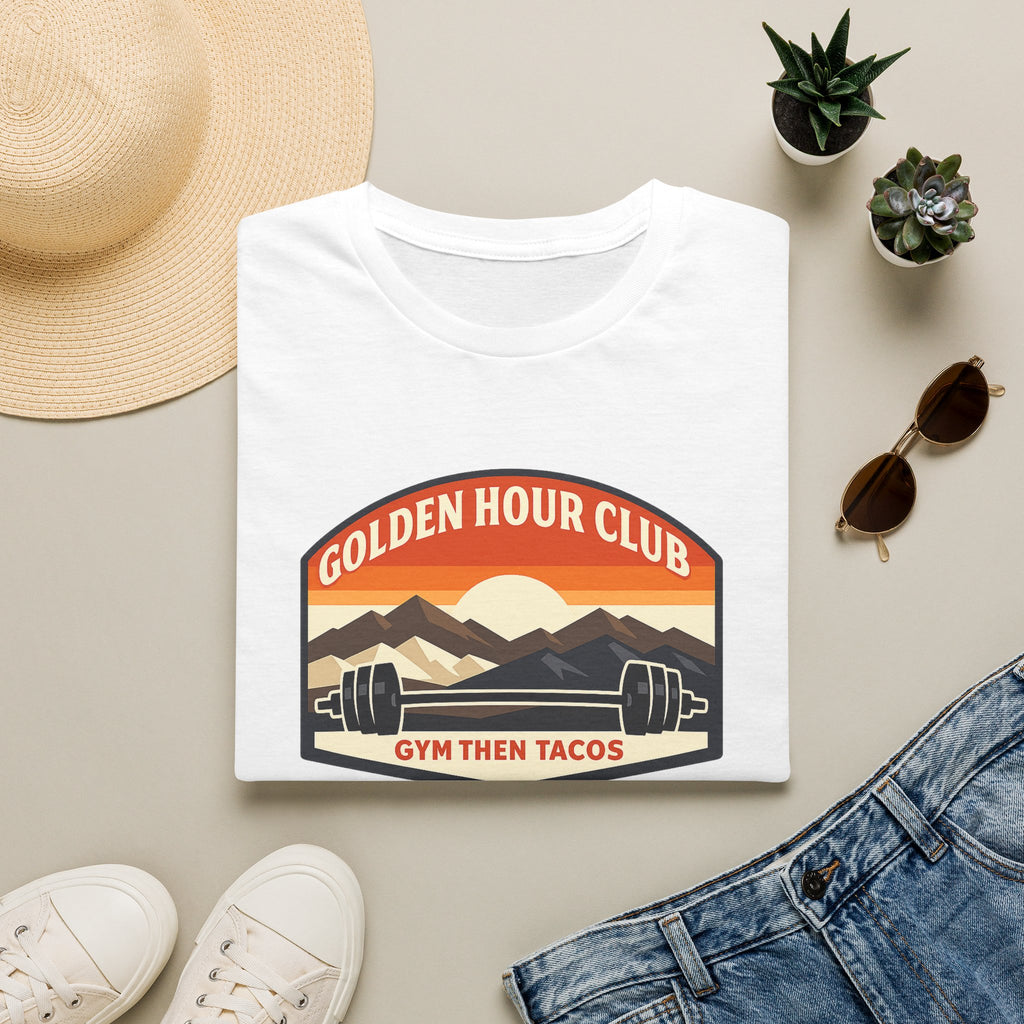 Golden Hour Club | Premium Unisex T-Shirt | Gym Then Tacos