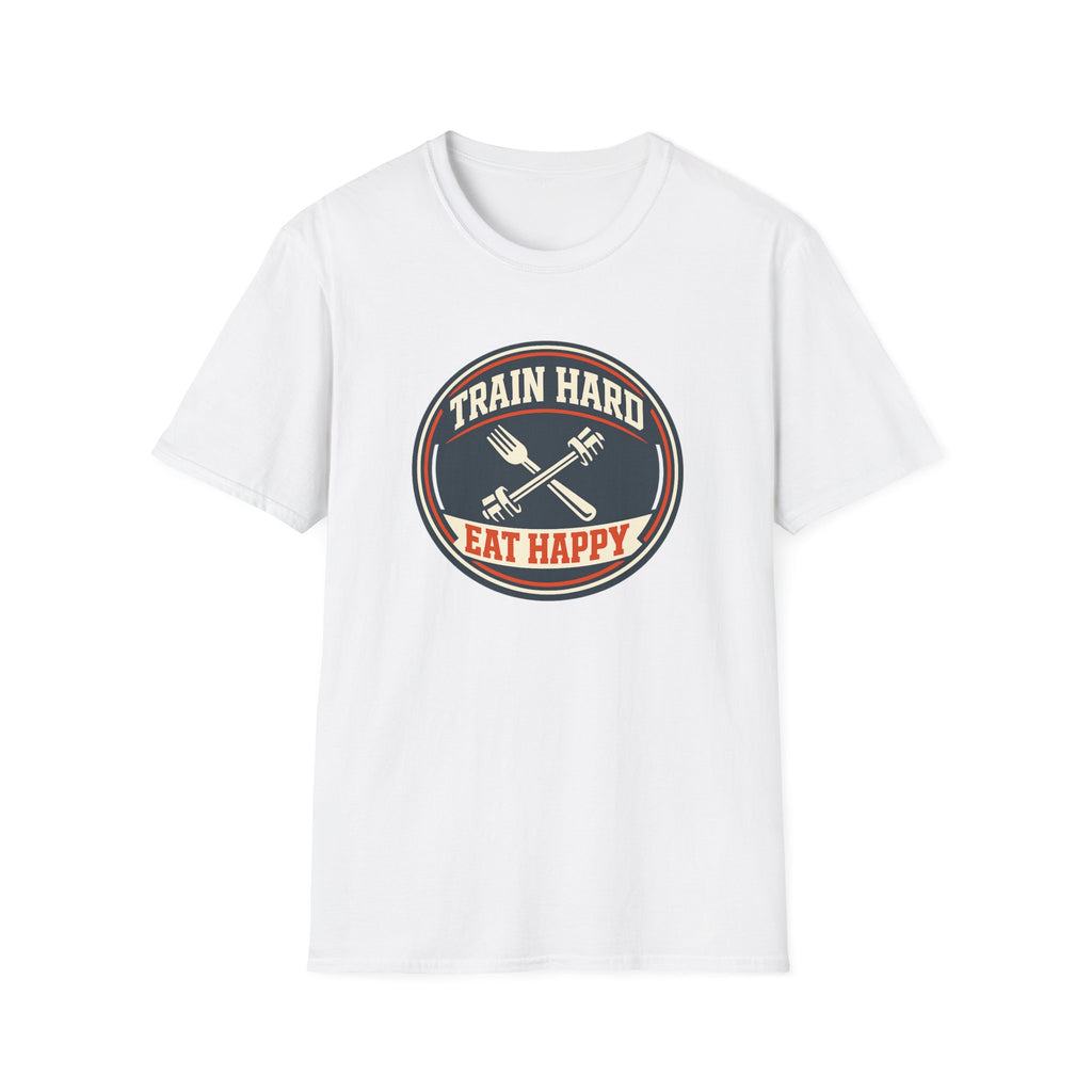 Train Hard. Eat Happy. | Premium Unisex T-Shirt | Gym Then Tacos