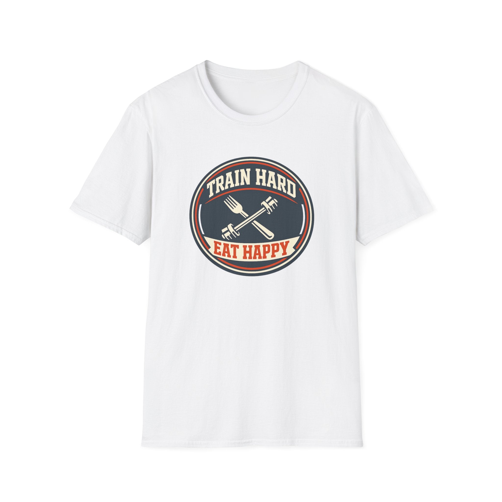 Train Hard. Eat Happy. | Premium Unisex T-Shirt | Gym Then Tacos