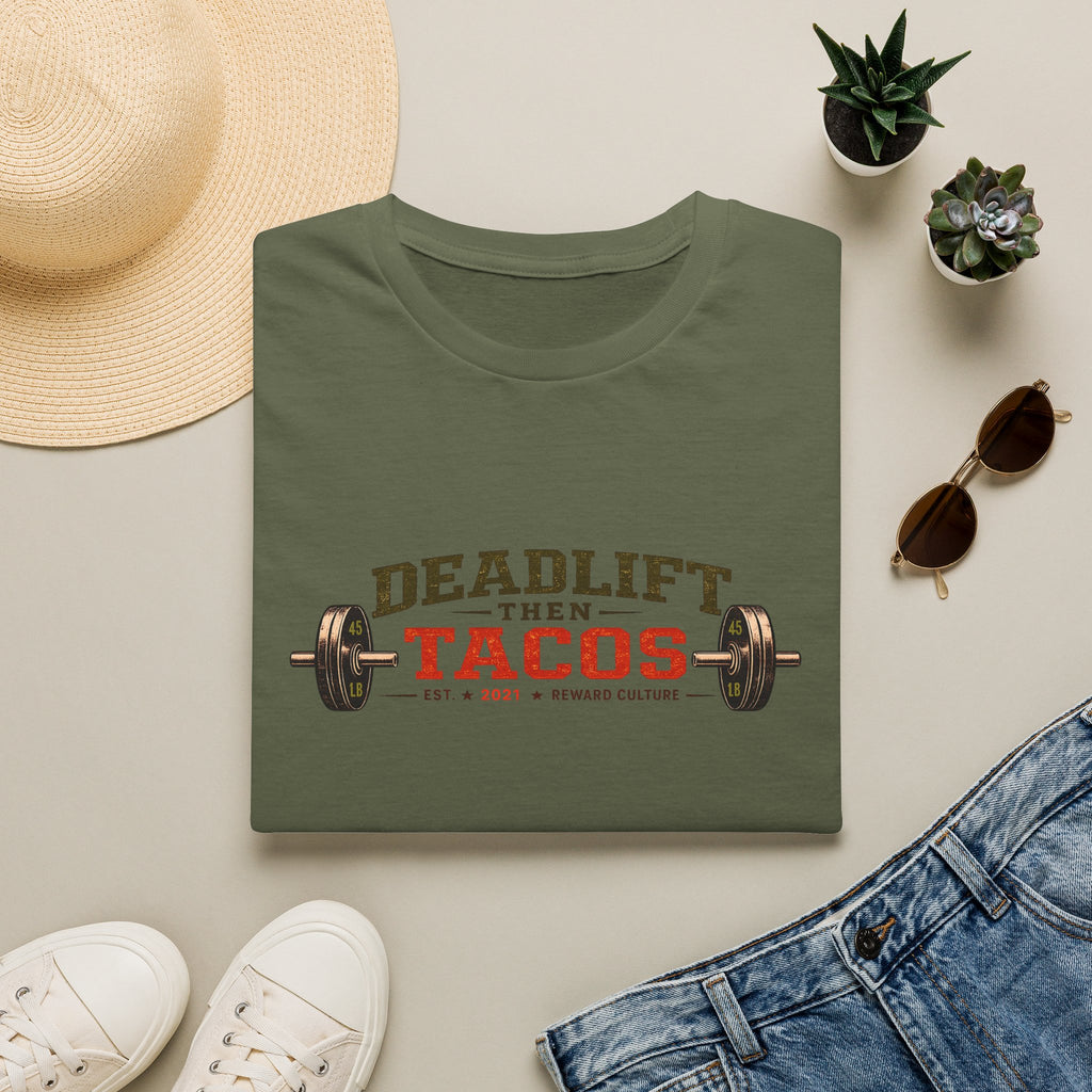 Deadlift Then Tacos | Premium Unisex T-Shirt | Gym Then Tacos