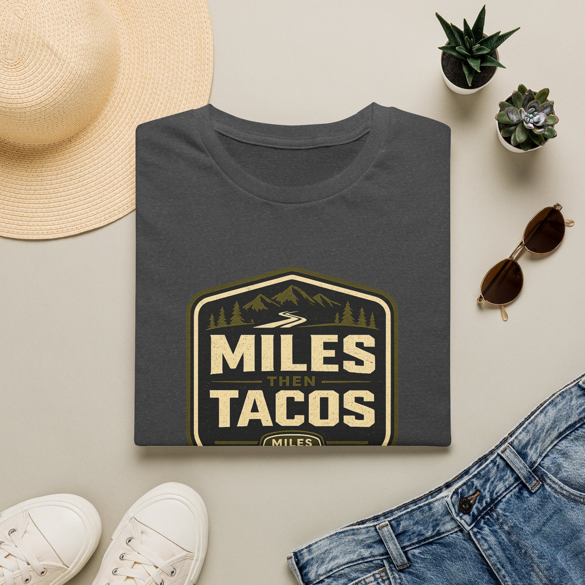 Miles Then Tacos | Premium Unisex T-Shirt | Gym Then Tacos