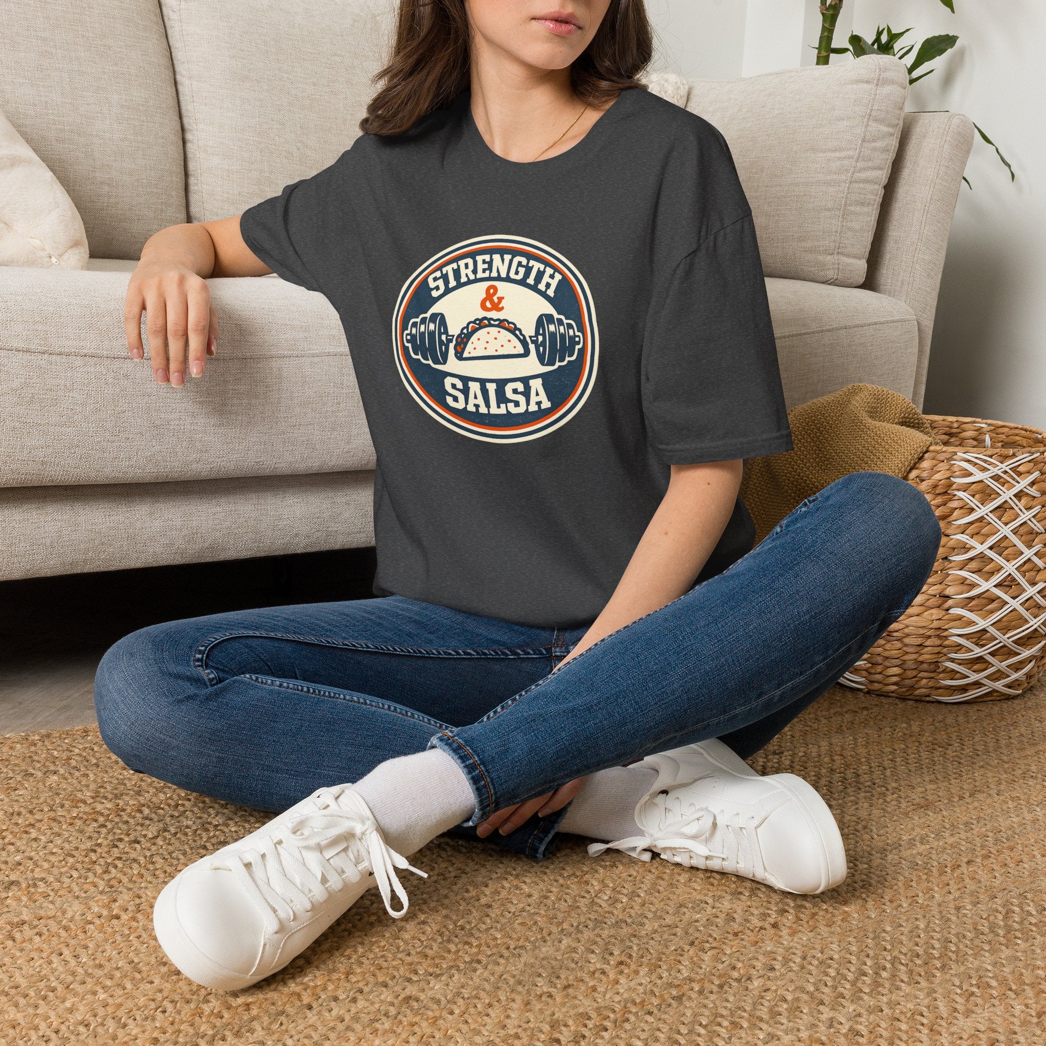 Strength & Salsa | Premium Unisex T-Shirt | Gym Then Tacos
