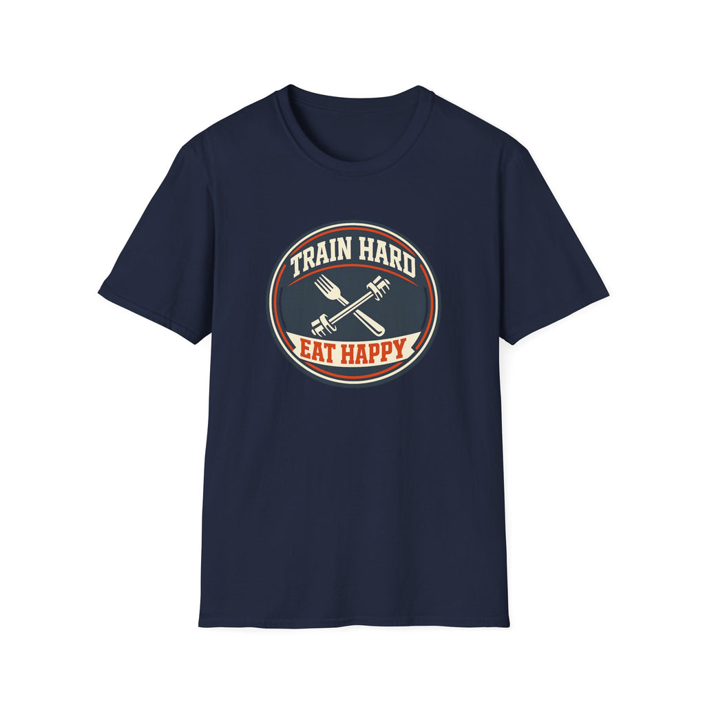 Train Hard. Eat Happy. | Premium Unisex T-Shirt | Gym Then Tacos