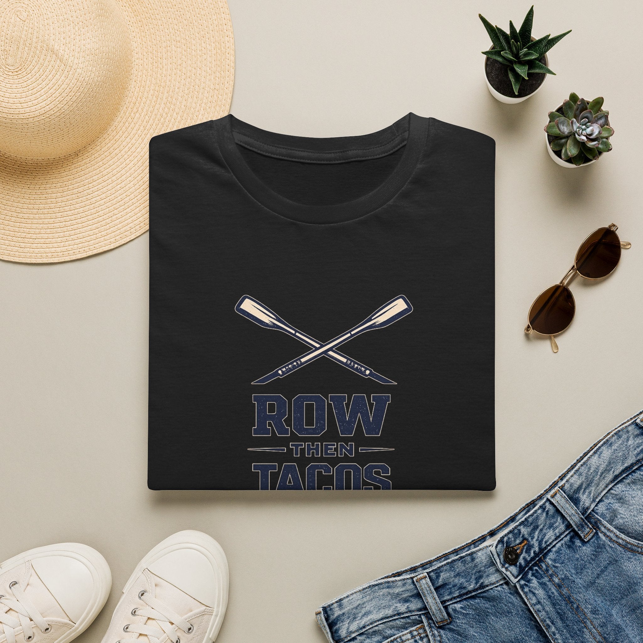 Row Then Tacos | Premium Unisex T-Shirt | Gym Then Tacos