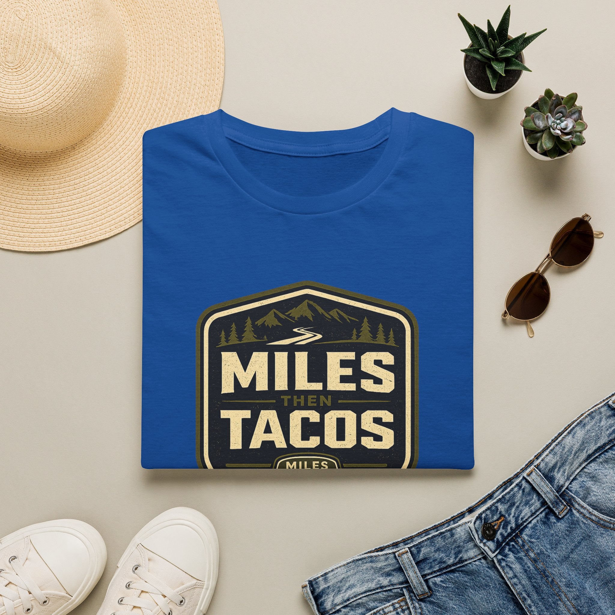 Miles Then Tacos | Premium Unisex T-Shirt | Gym Then Tacos