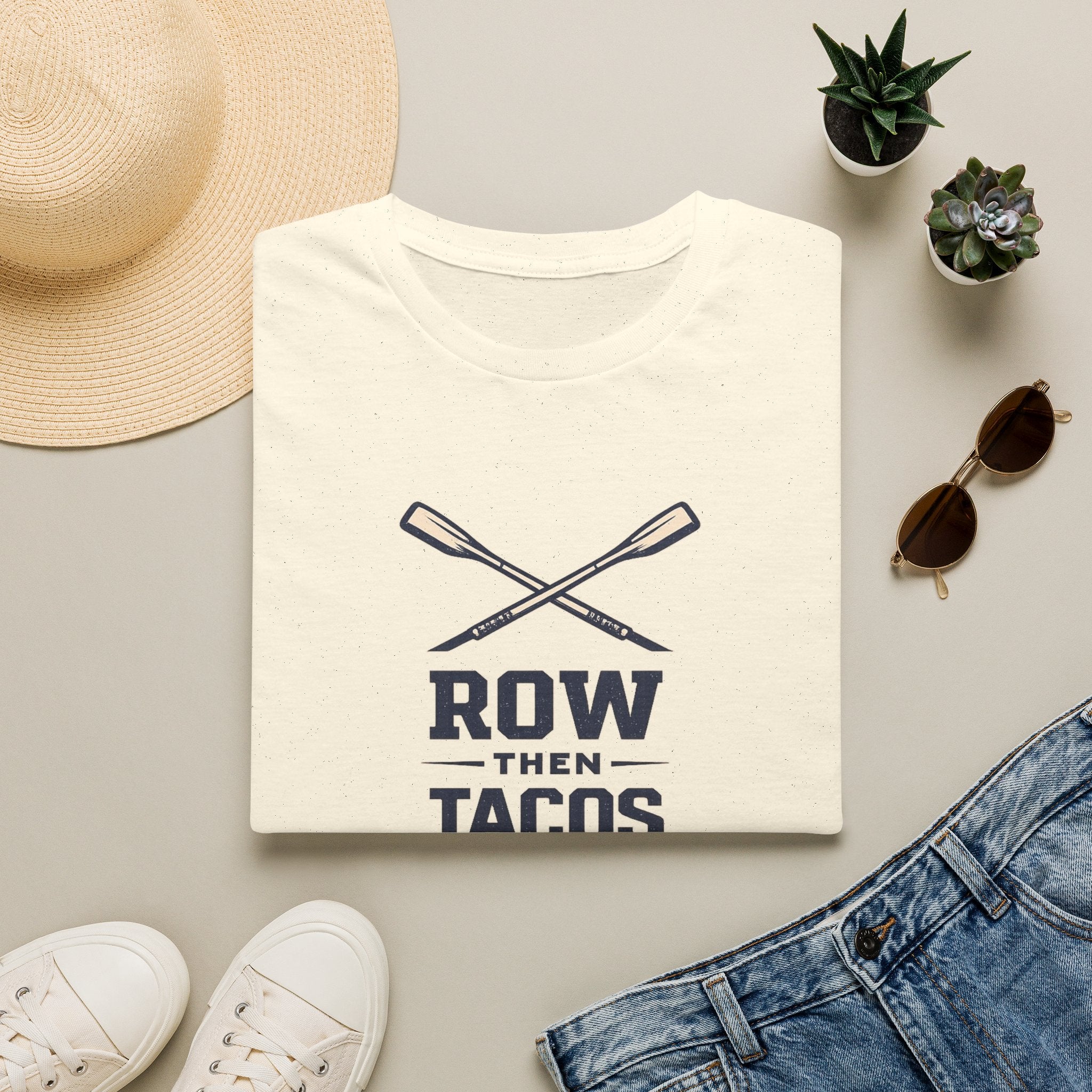 Row Then Tacos | Premium Unisex T-Shirt | Gym Then Tacos