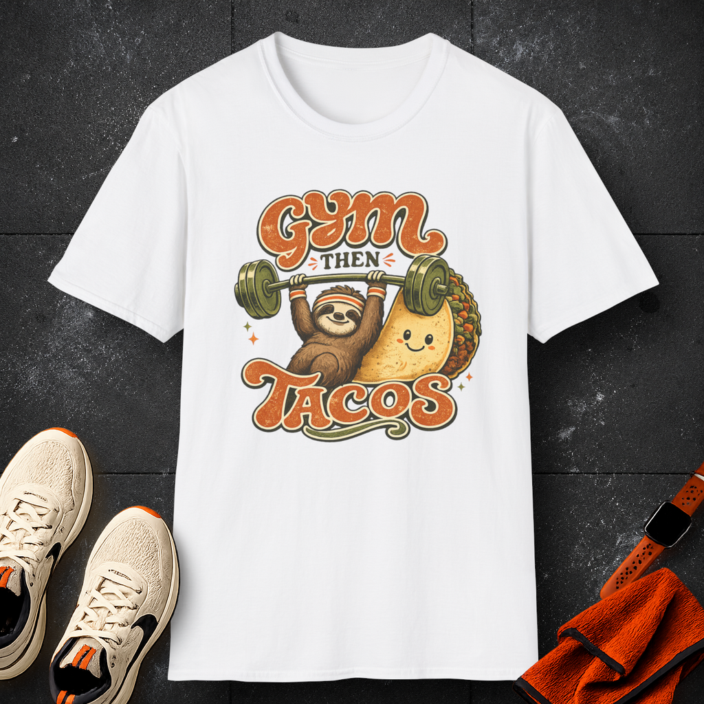 Gym Sloth | Premium Unisex T-Shirt | Gym Then Tacos