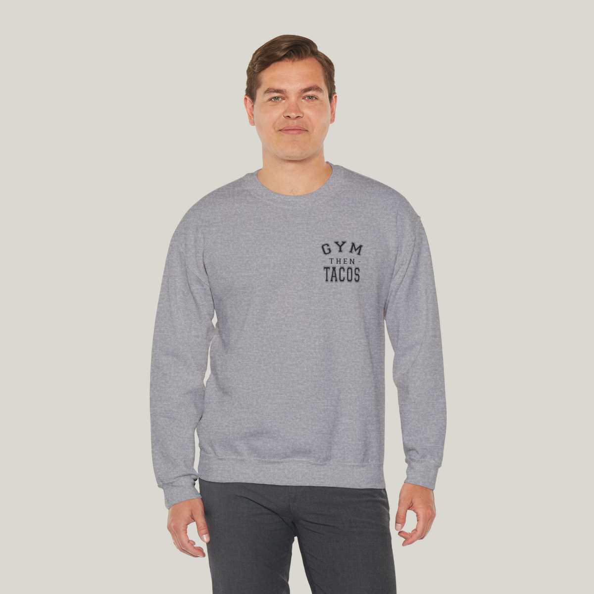 The Heritage Crewneck - Back Print | Gym Then Tacos