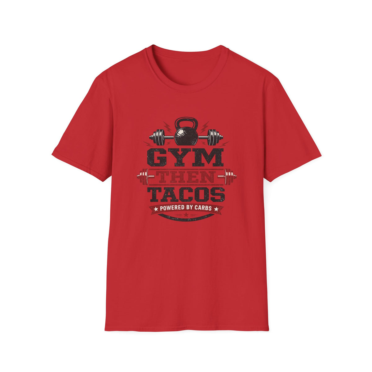 Powered By Carbs | Premium Unisex T-Shirt | Gym Then Tacos