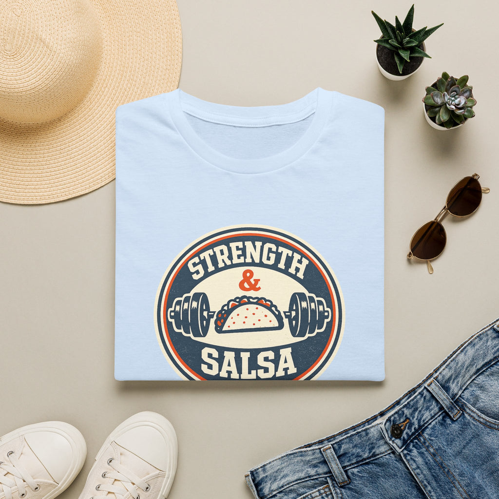 Strength & Salsa | Premium Unisex T-Shirt | Gym Then Tacos