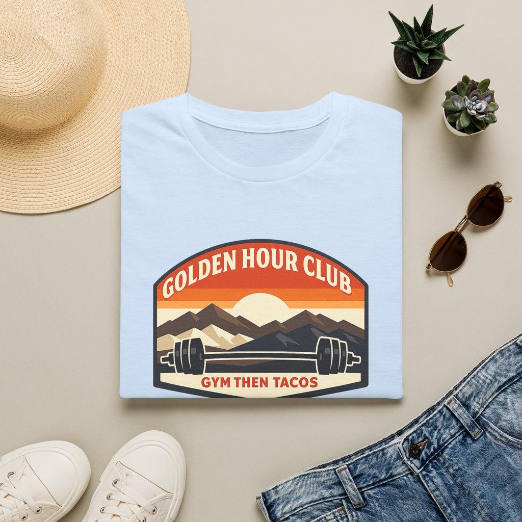 Golden Hour Club | Premium Unisex T-Shirt | Gym Then Tacos