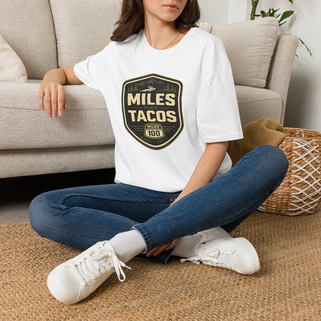 Miles Then Tacos | Premium Unisex T-Shirt | Gym Then Tacos