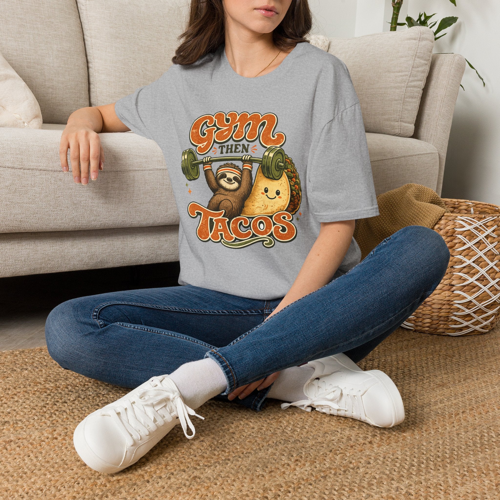 Gym Sloth | Premium Unisex T-Shirt | Gym Then Tacos