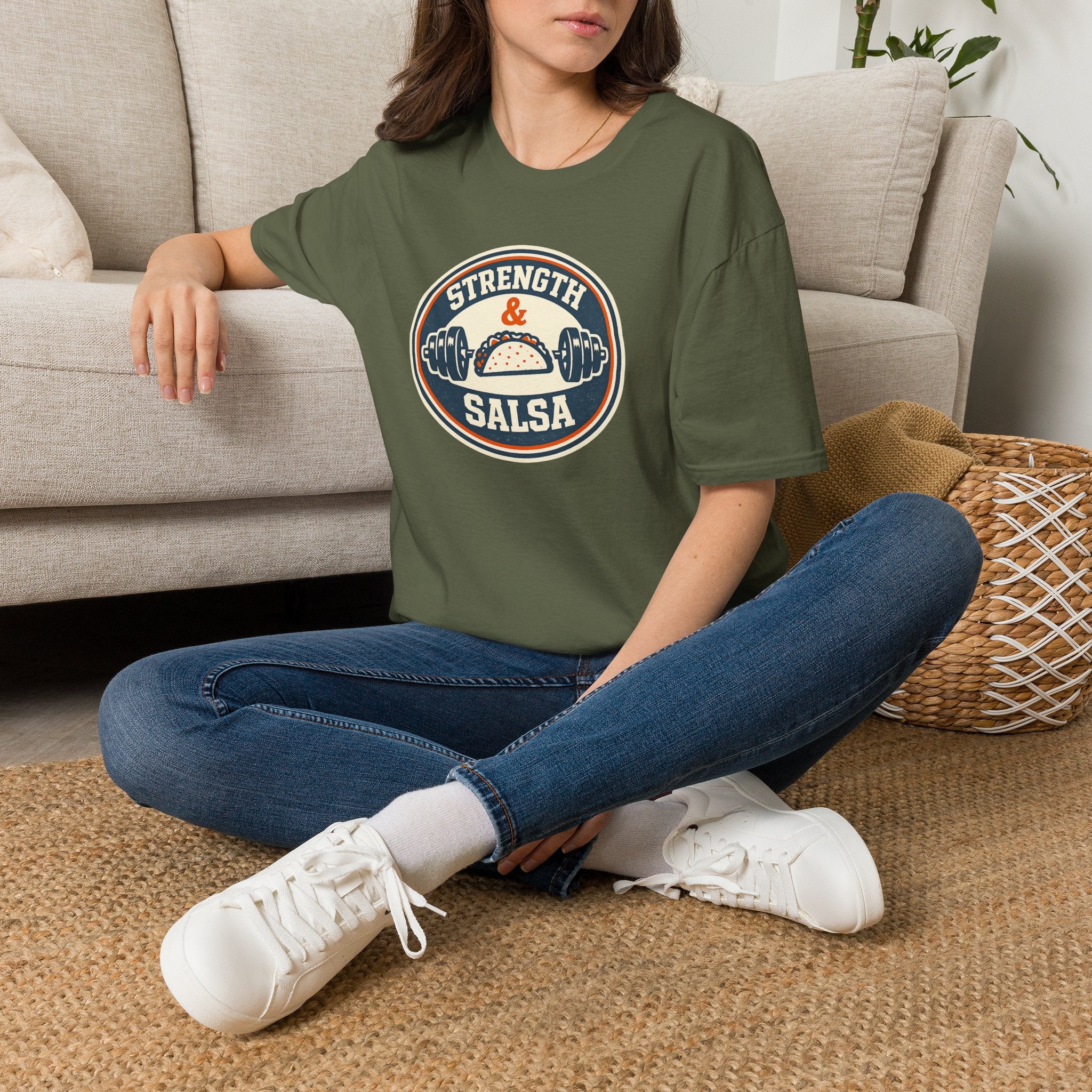 Strength & Salsa | Premium Unisex T-Shirt | Gym Then Tacos