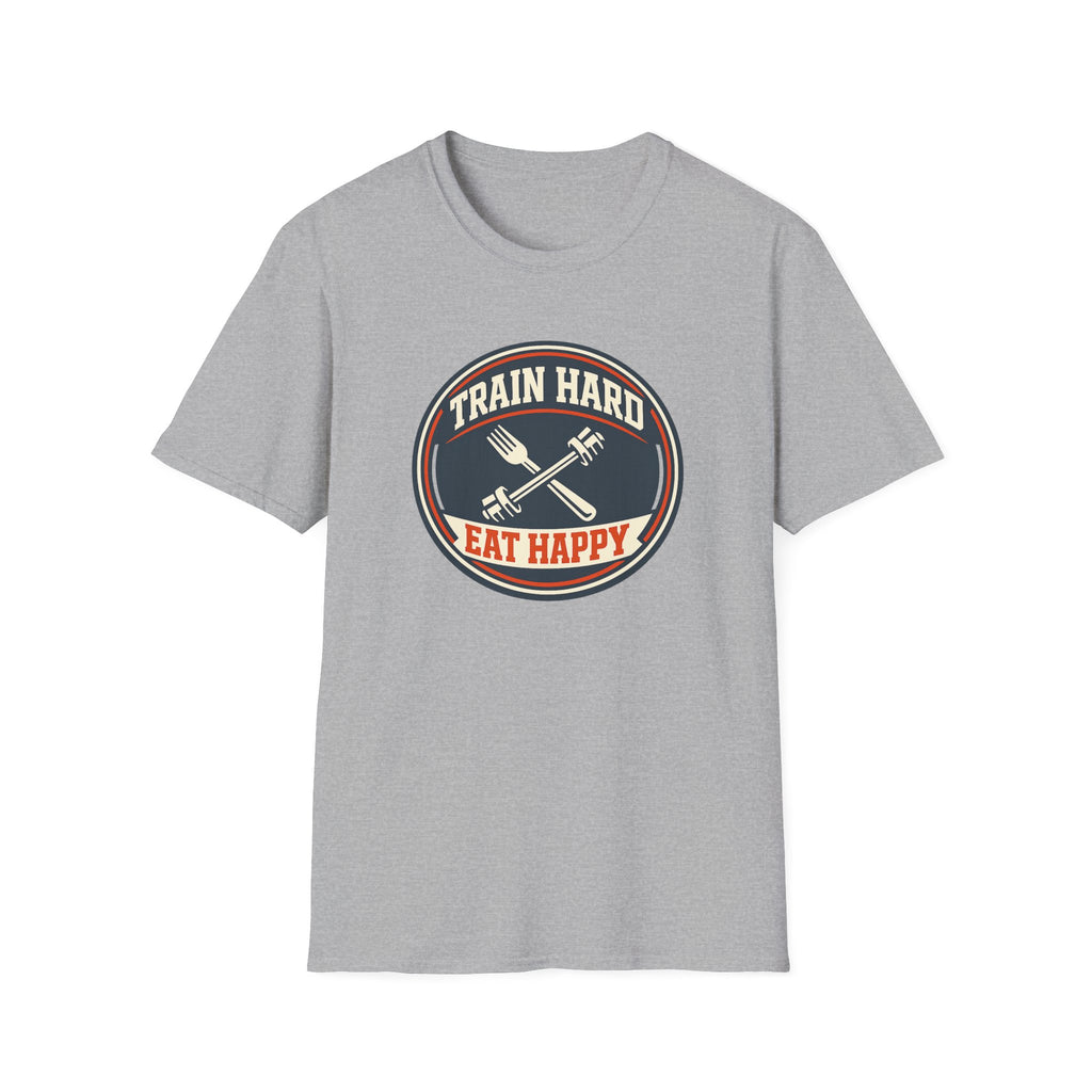 Train Hard. Eat Happy. | Premium Unisex T-Shirt | Gym Then Tacos