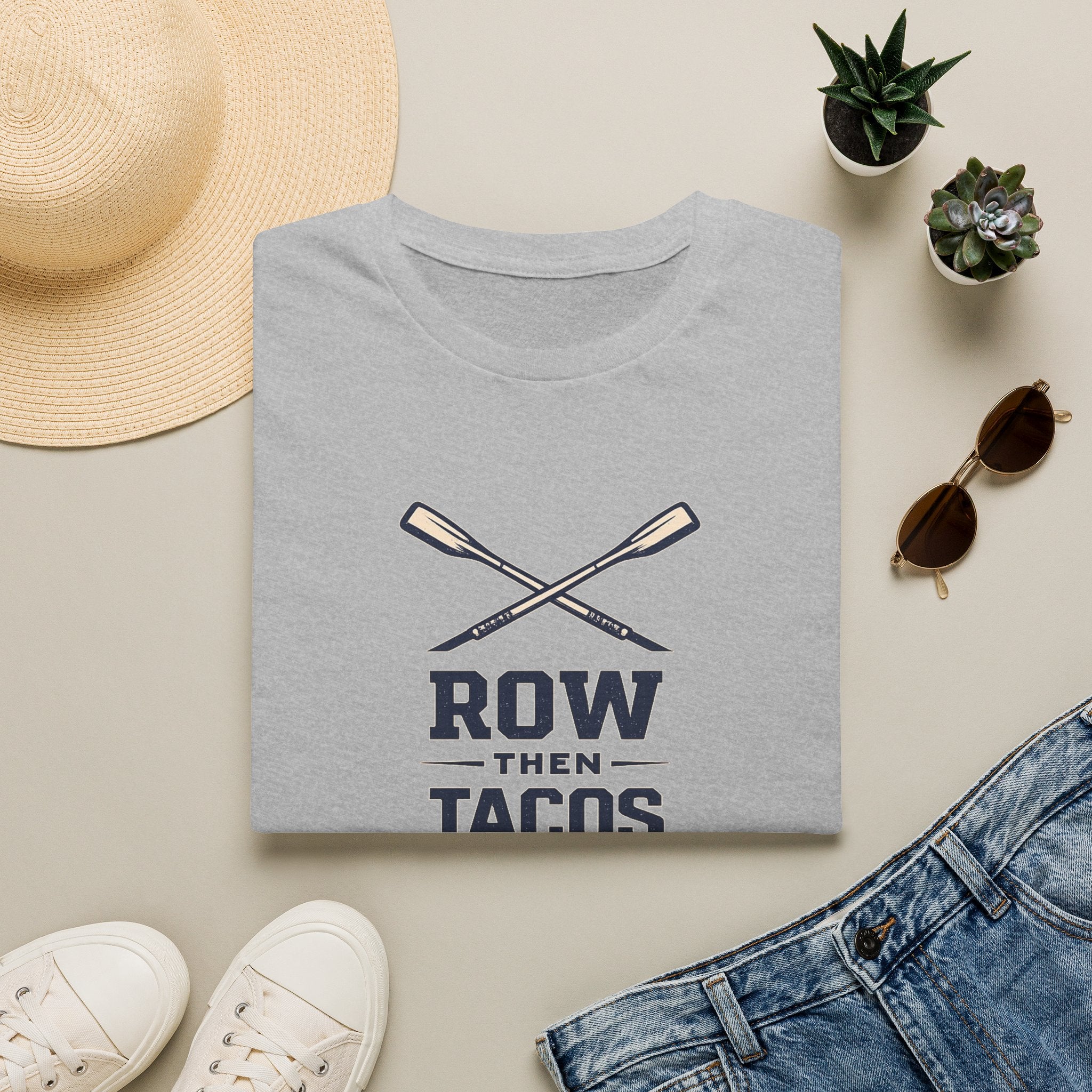 Row Then Tacos | Premium Unisex T-Shirt | Gym Then Tacos