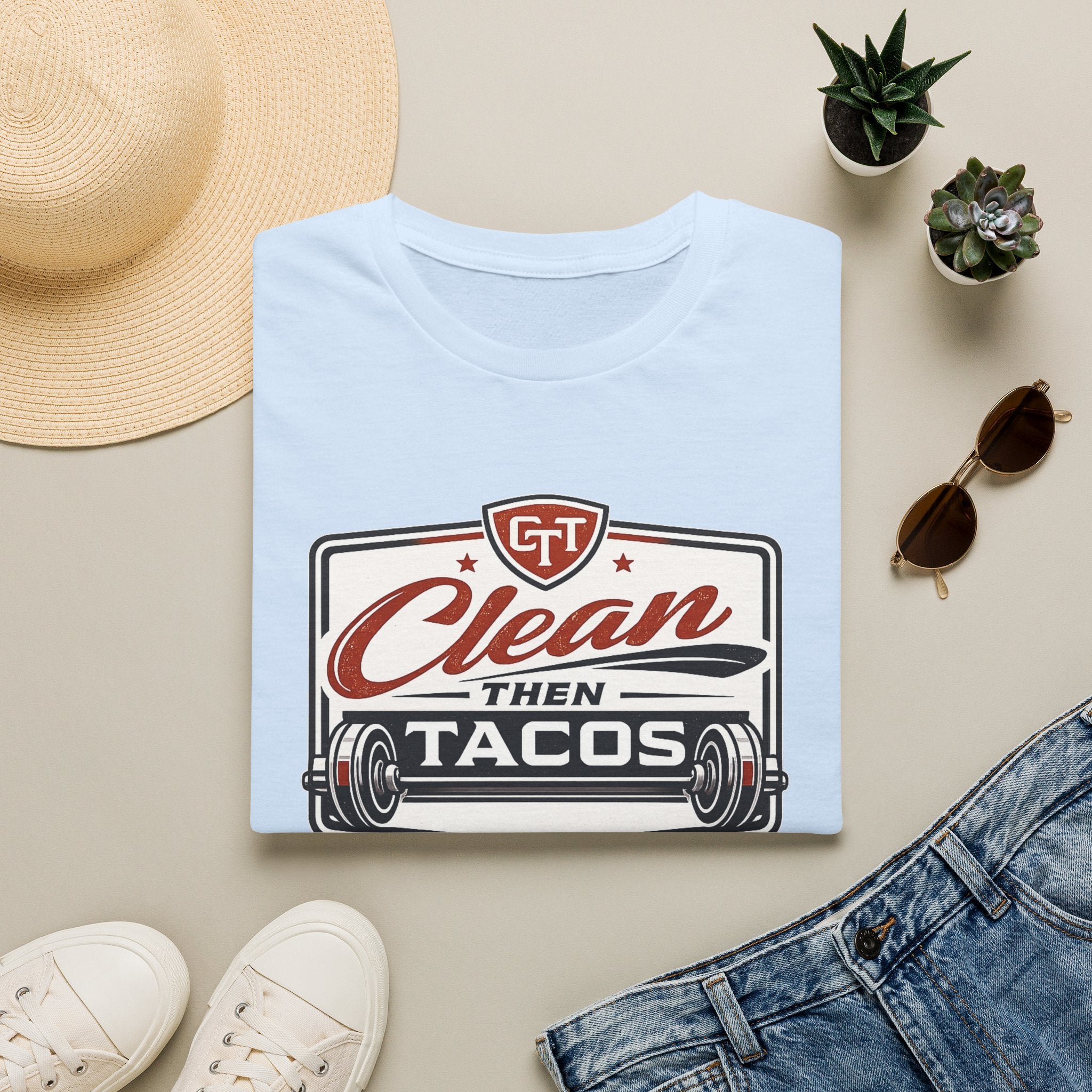 Clean Then Tacos | Premium Unisex T-Shirt | Gym Then Tacos