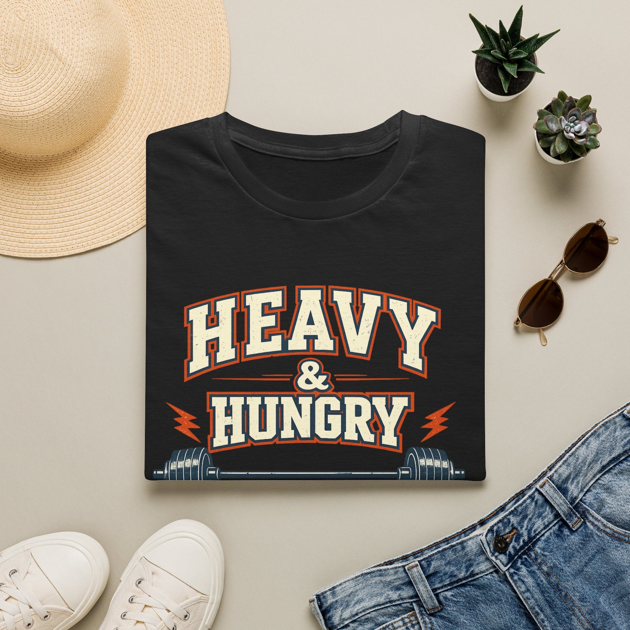 Heavy and Hungry | Premium Unisex T-Shirt | Gym Then Tacos