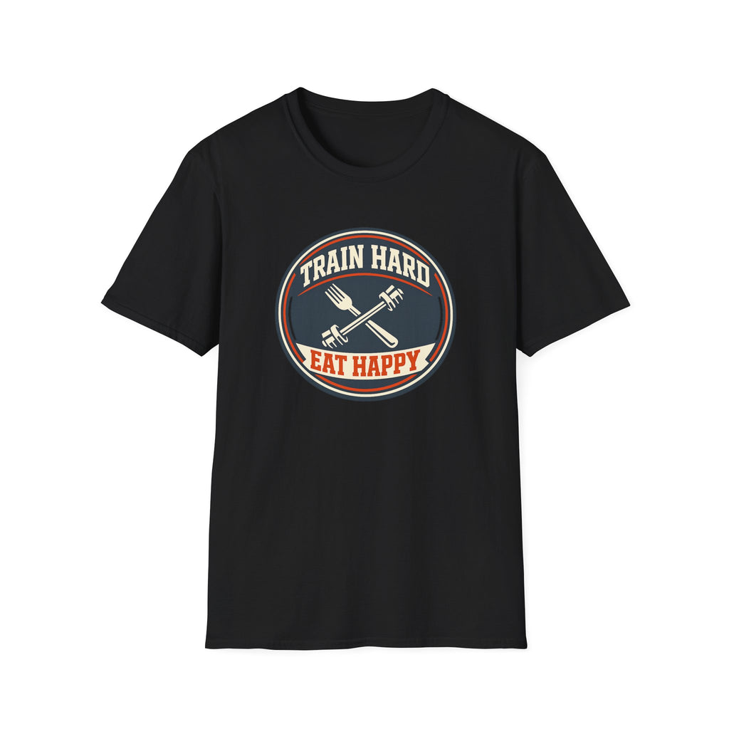 Train Hard. Eat Happy. | Premium Unisex T-Shirt | Gym Then Tacos