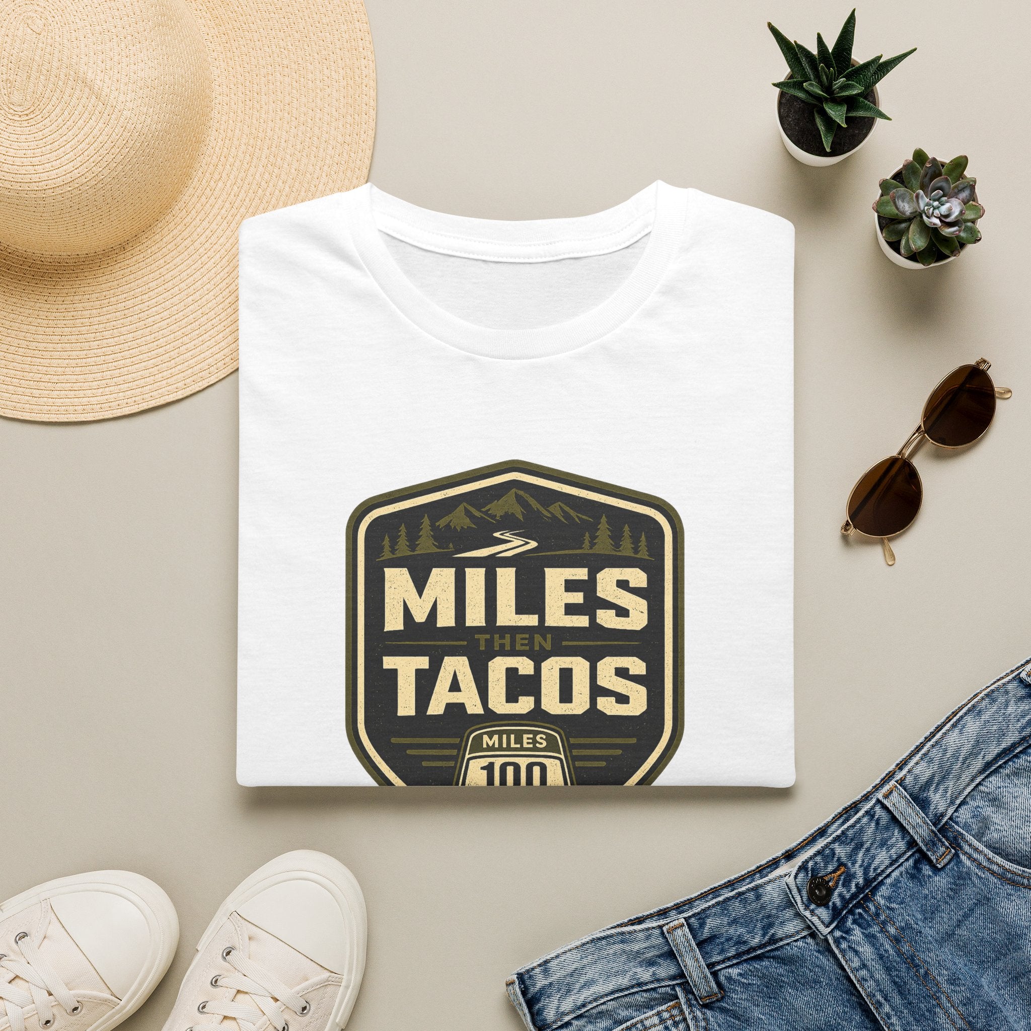 Miles Then Tacos | Premium Unisex T-Shirt | Gym Then Tacos