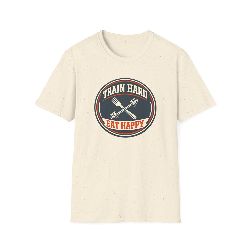 Train Hard. Eat Happy. | Premium Unisex T-Shirt | Gym Then Tacos