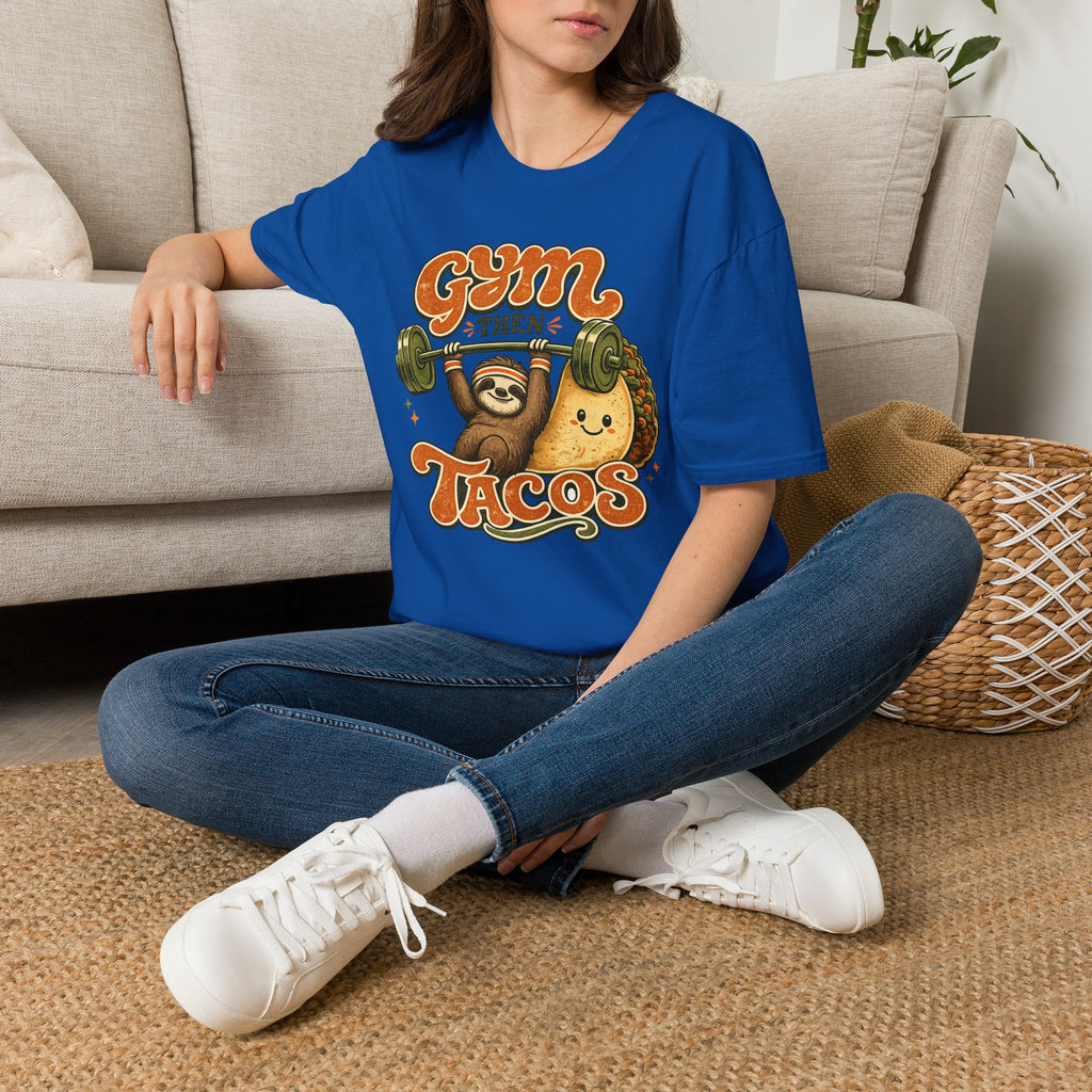 Gym Sloth | Premium Unisex T-Shirt | Gym Then Tacos