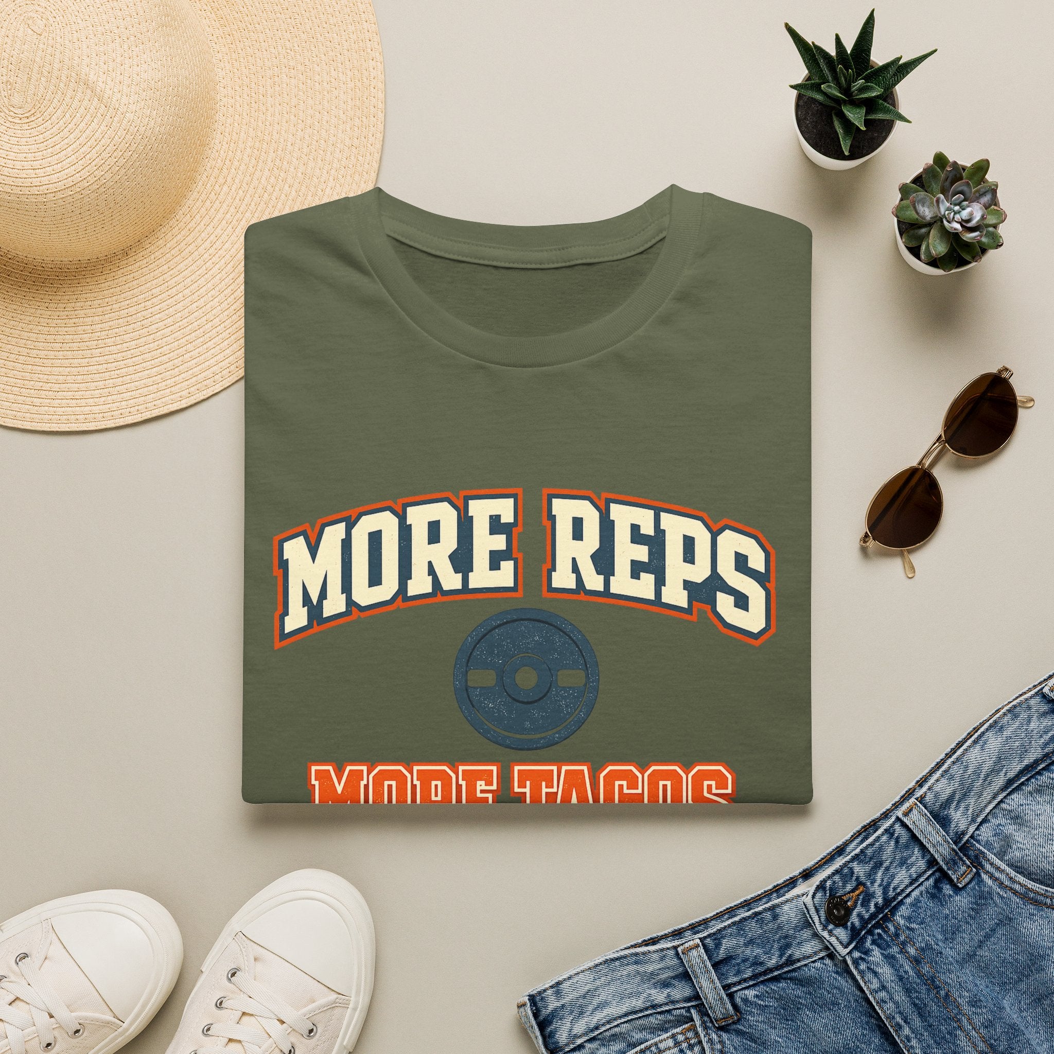 More Reps, More Tacos! | Premium Unisex T-Shirt | Gym Then Tacos