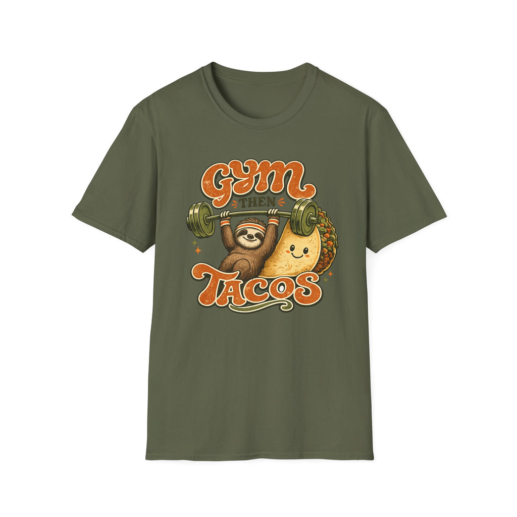 Gym Sloth | Premium Unisex T-Shirt | Gym Then Tacos