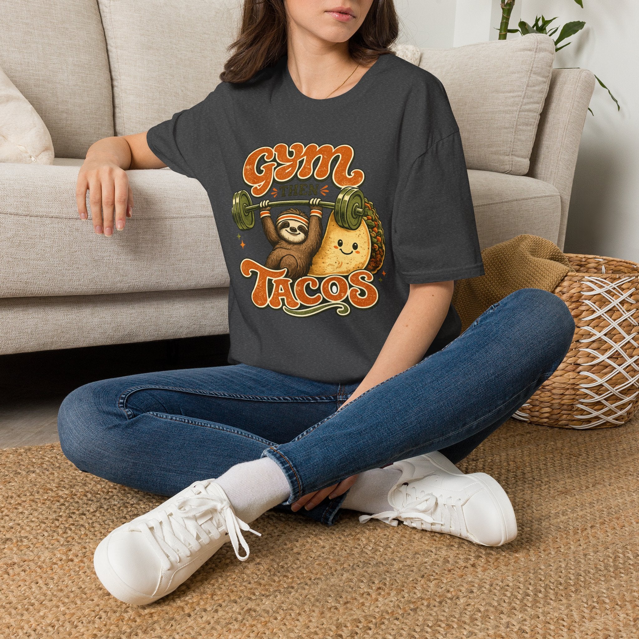 Gym Sloth | Premium Unisex T-Shirt | Gym Then Tacos
