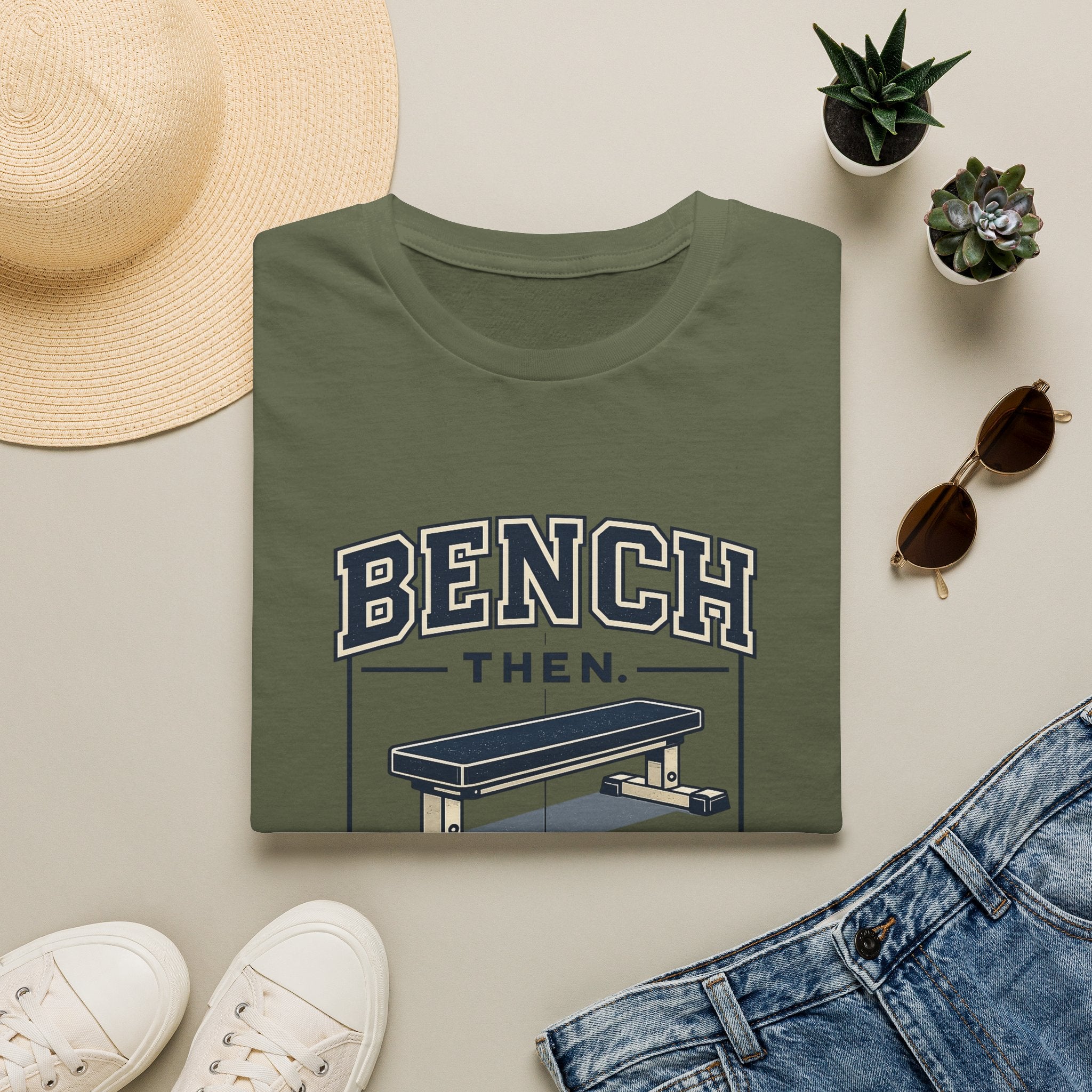 Bench Then Tacos | Premium Unisex T-Shirt | Gym Then Tacos