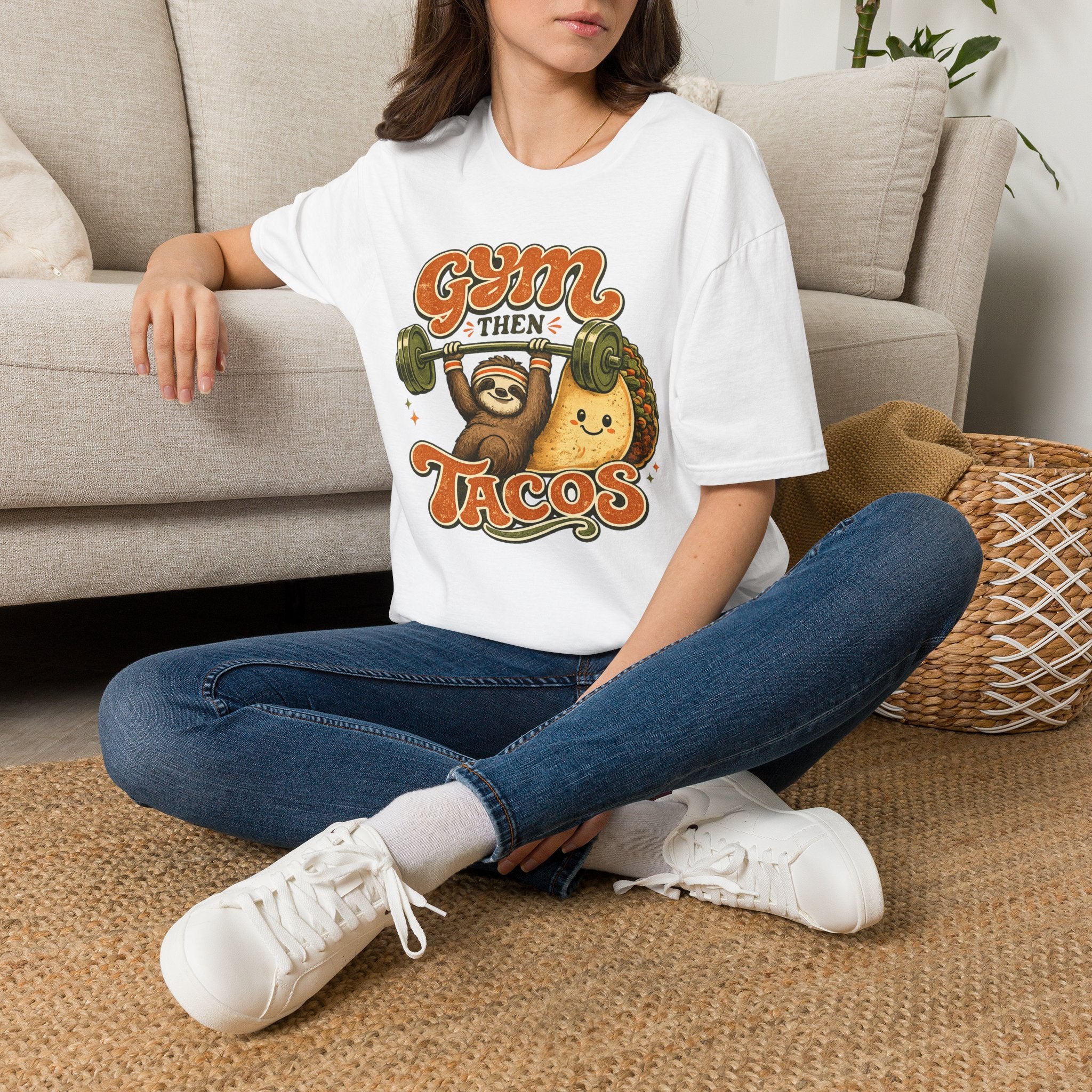 Gym Sloth | Premium Unisex T-Shirt | Gym Then Tacos