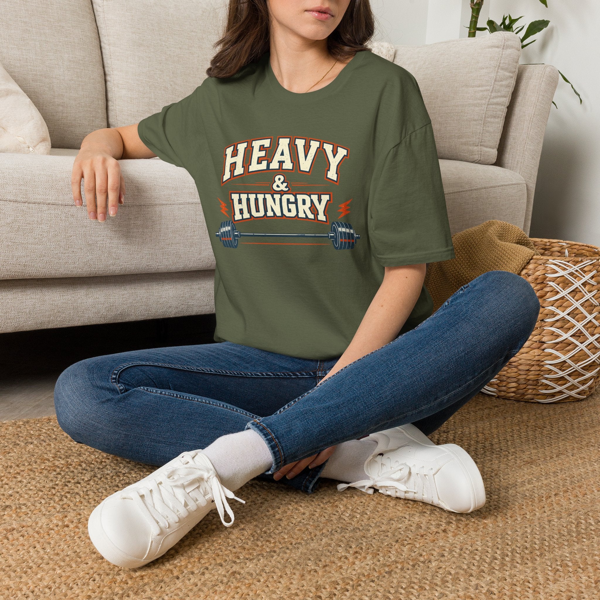 Heavy and Hungry | Premium Unisex T-Shirt | Gym Then Tacos