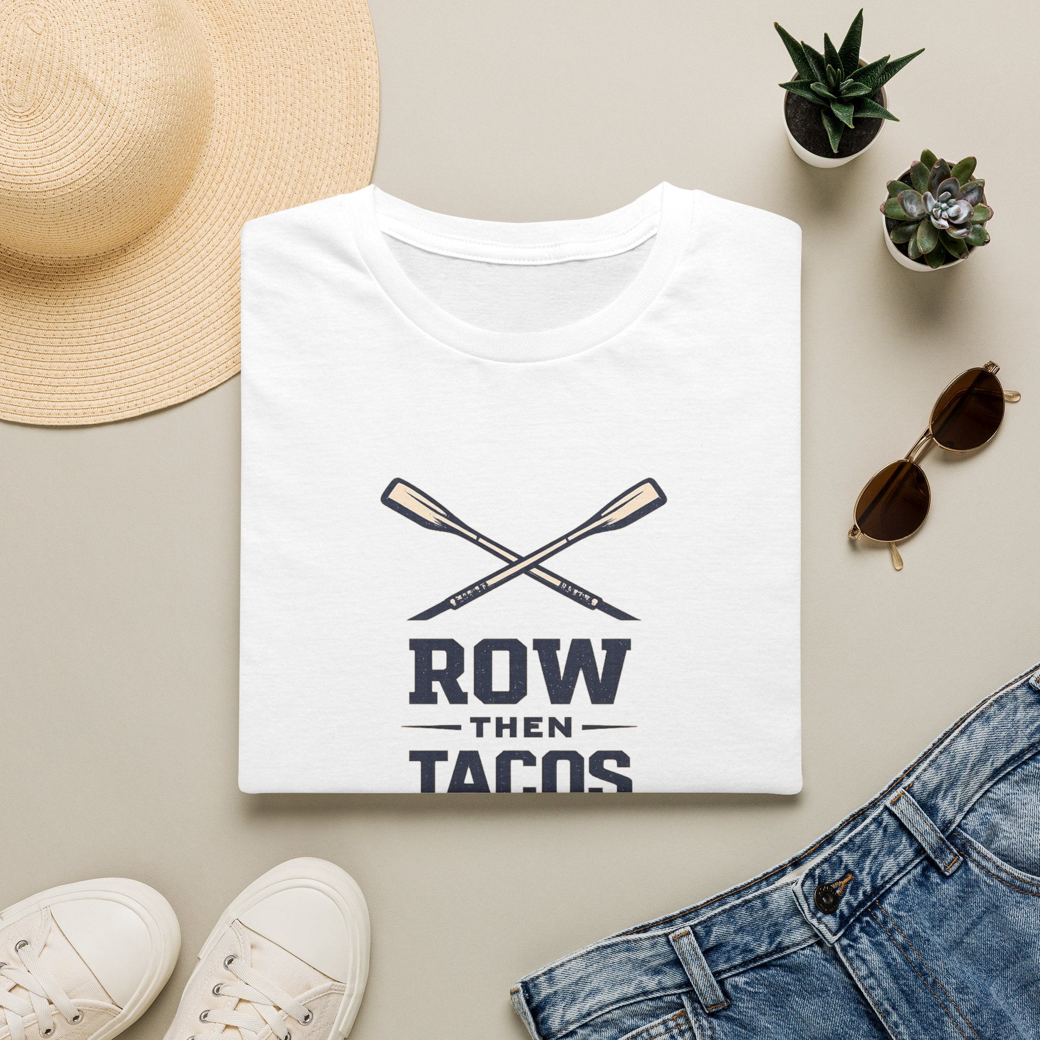 Row Then Tacos | Premium Unisex T-Shirt | Gym Then Tacos