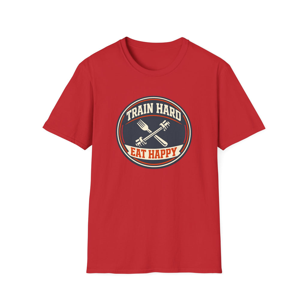 Train Hard. Eat Happy. | Premium Unisex T-Shirt | Gym Then Tacos